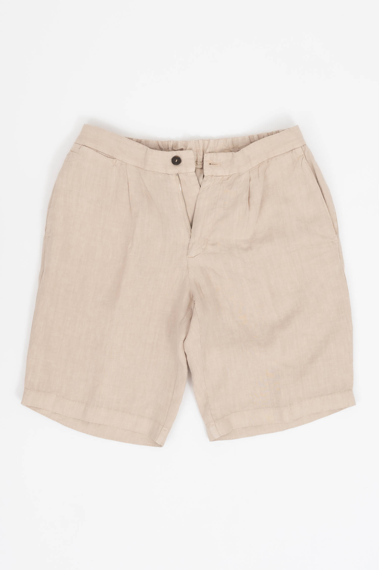 Leinen Bermuda in Beige