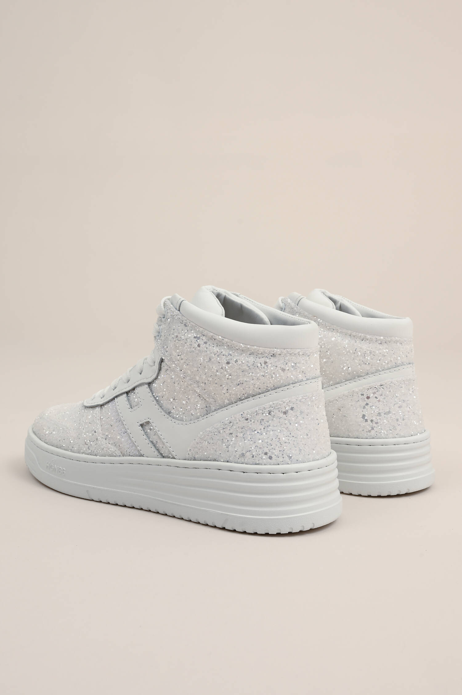 Sneaker H630 in Glitzeroptik in Weiß/Silber
