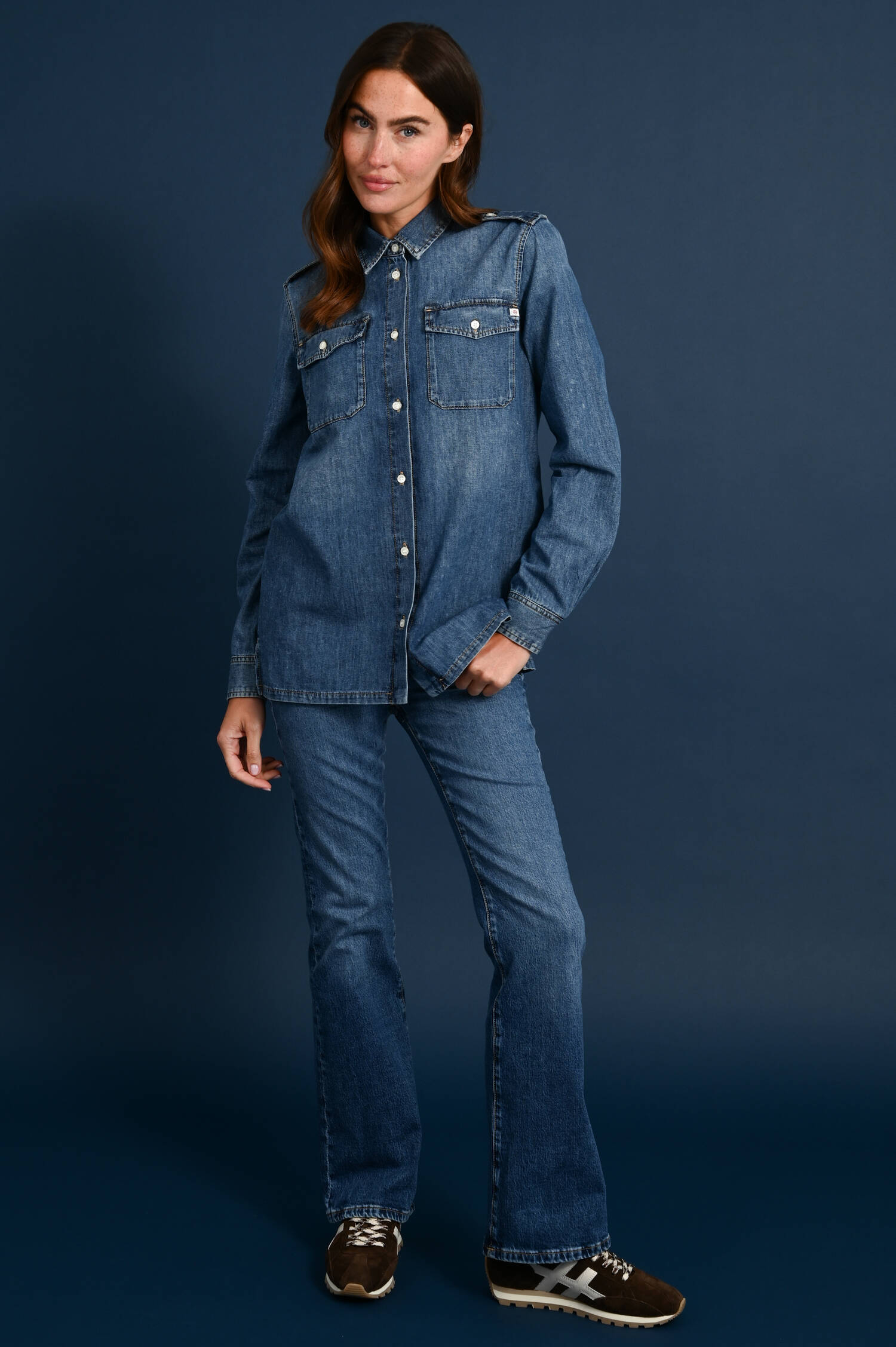 Denim Bluse KIEL in Blau