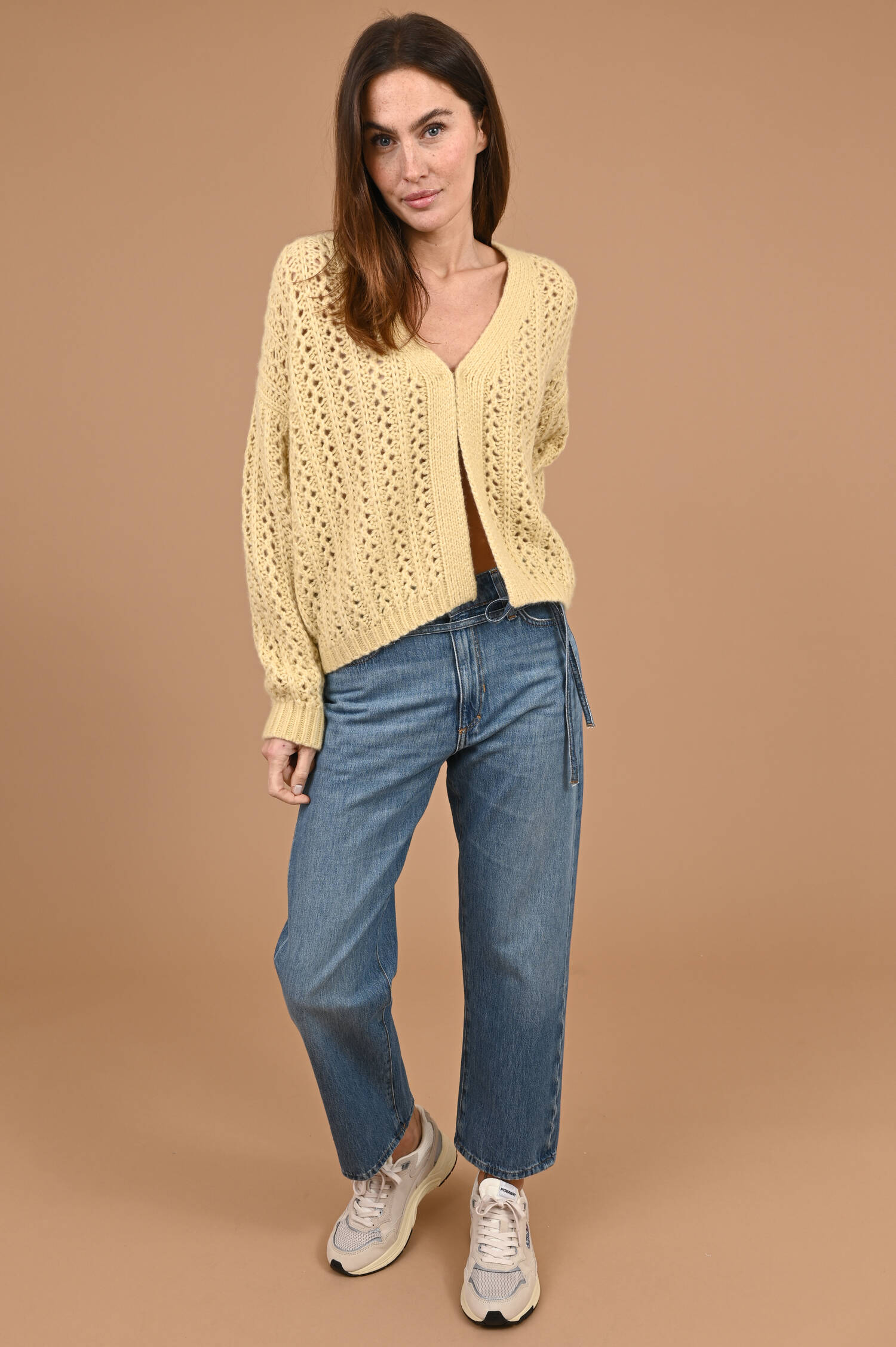 Lochstrickweste COTTO aus Cashmere Mix in Limone Lochstrickweste COTTO aus Cashmere Mix in Limone