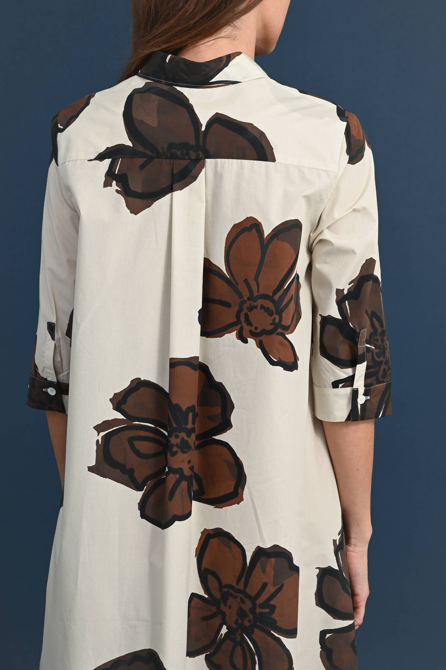 Hemdblusenkleid mit Floralen Print in Beige/Braun