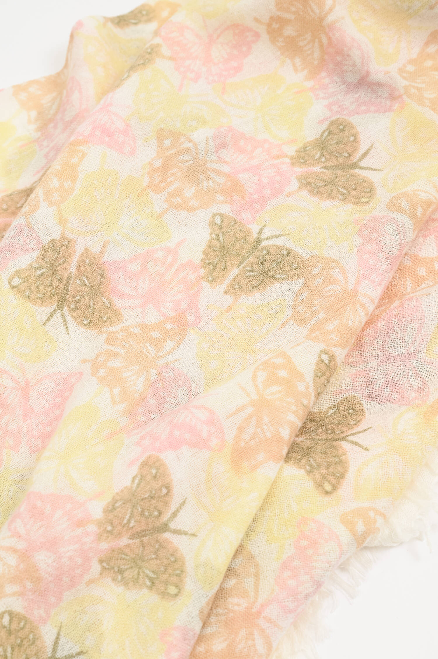 Cashmere-Seide-Schal MUFAIR in Crem/Rosa/Gelb