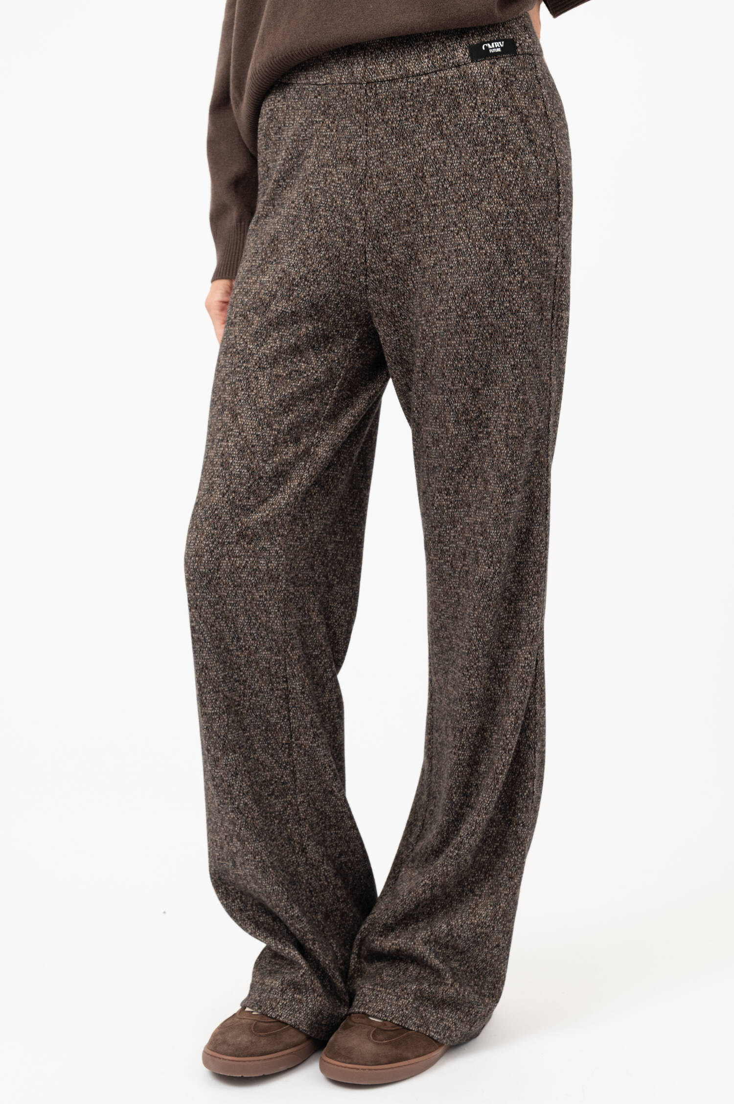 Tweed-Schlupfhose in Oliv-Beige meliert Tweed-Schlupfhose in Oliv-Beige meliert