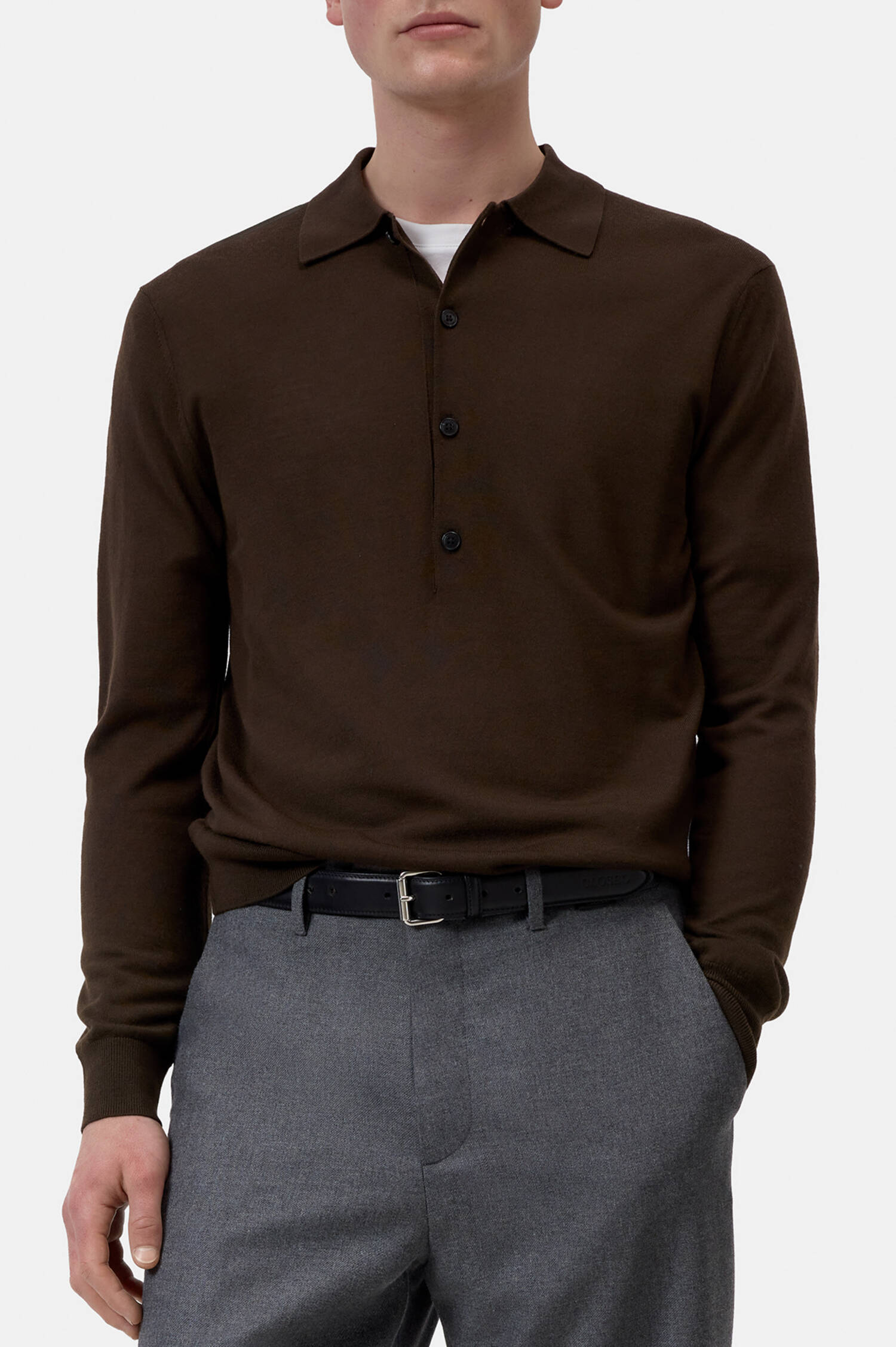Polo Woll-Jumper in Braun