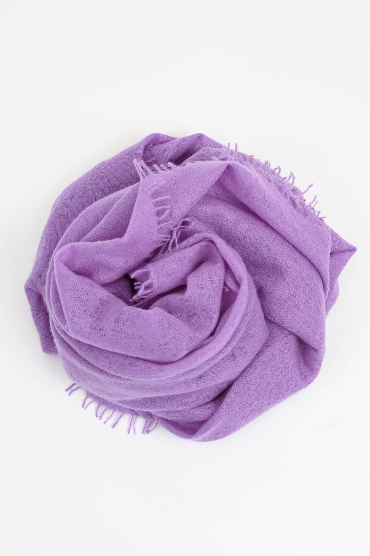 Schal mit Fransenkante aus Cashmere in Lilac