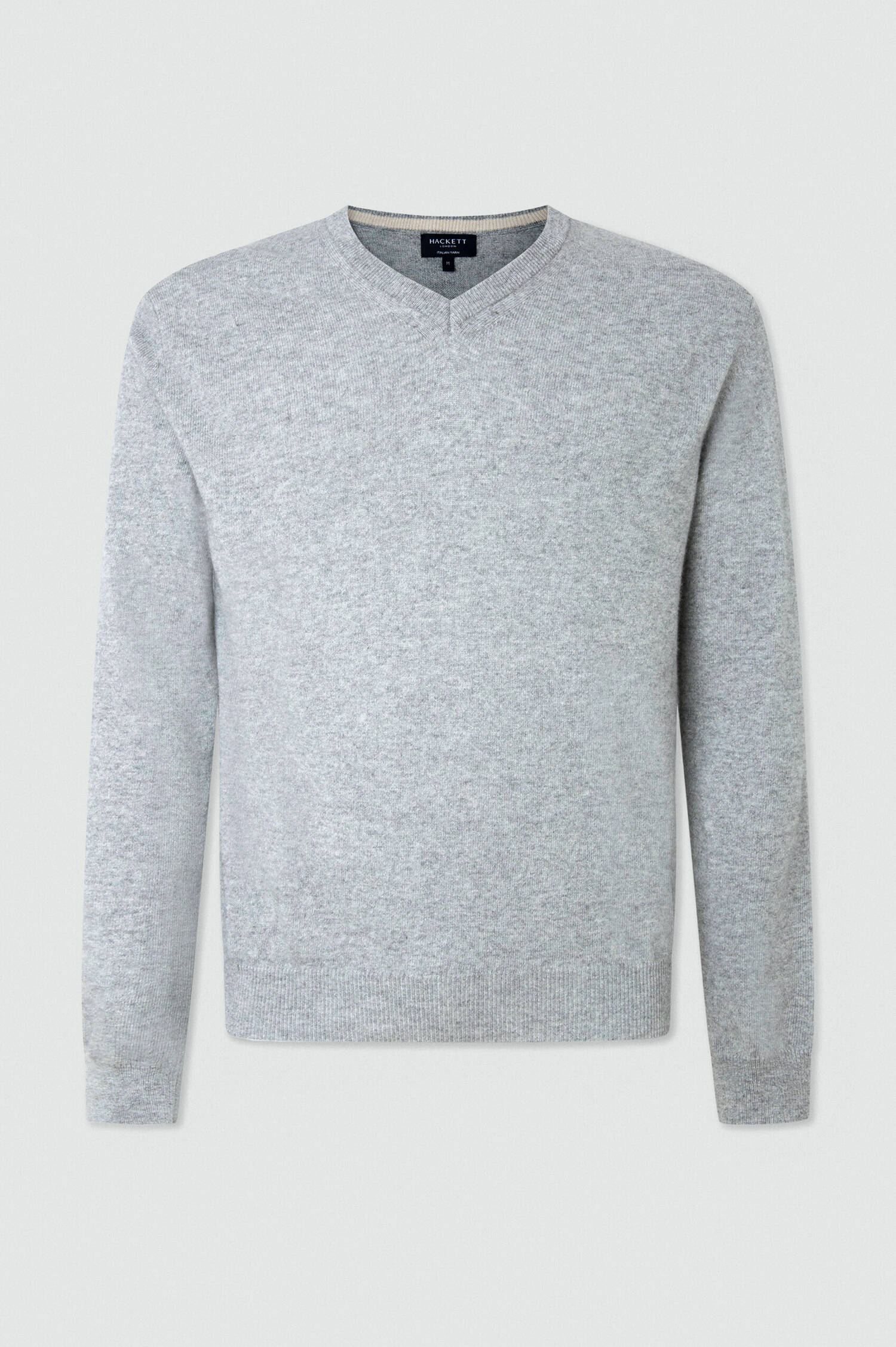 Wollmix V-Neck Pullover in Grau
