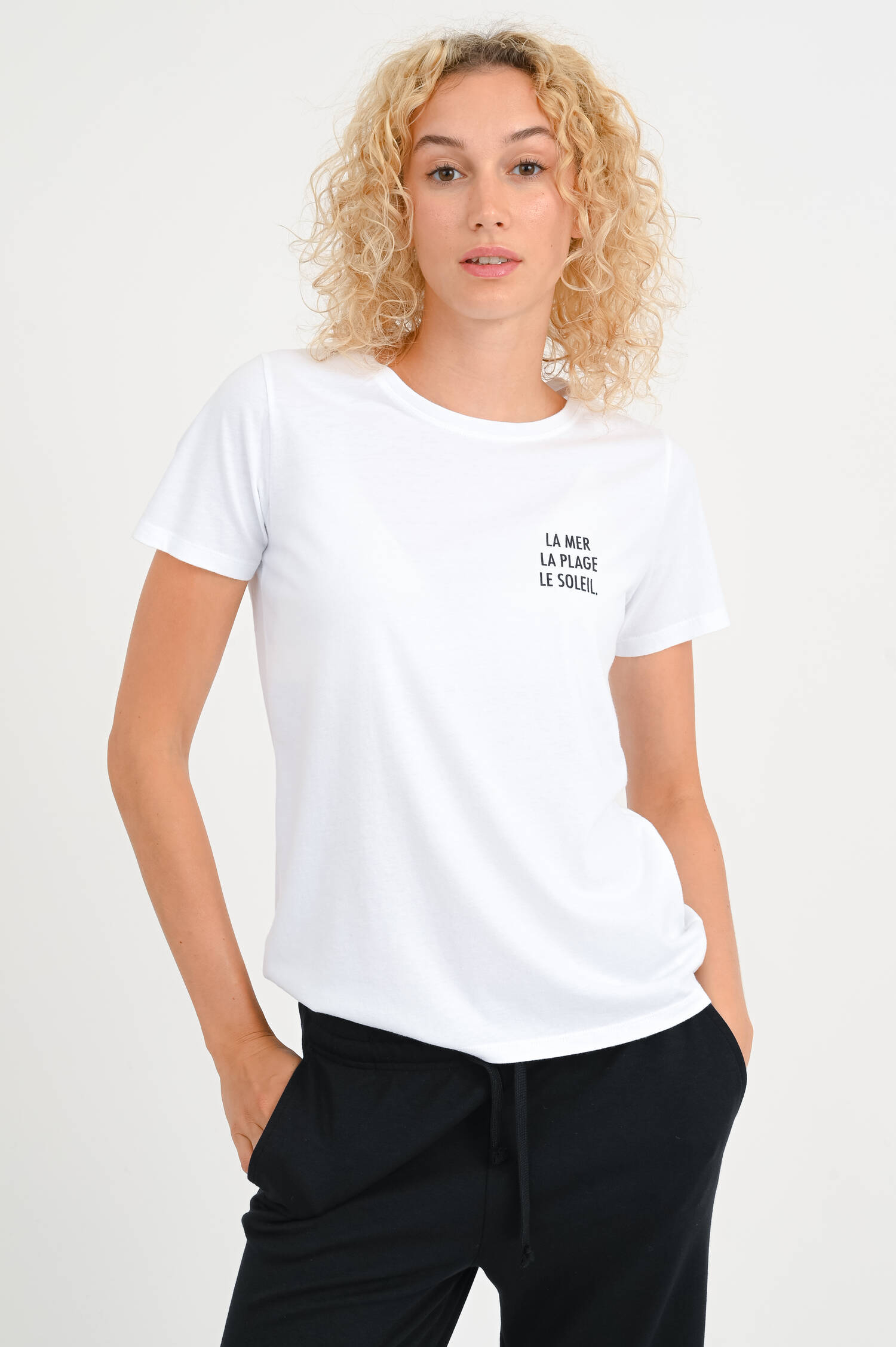 T-Shirt mit Aufdruck in Weiß