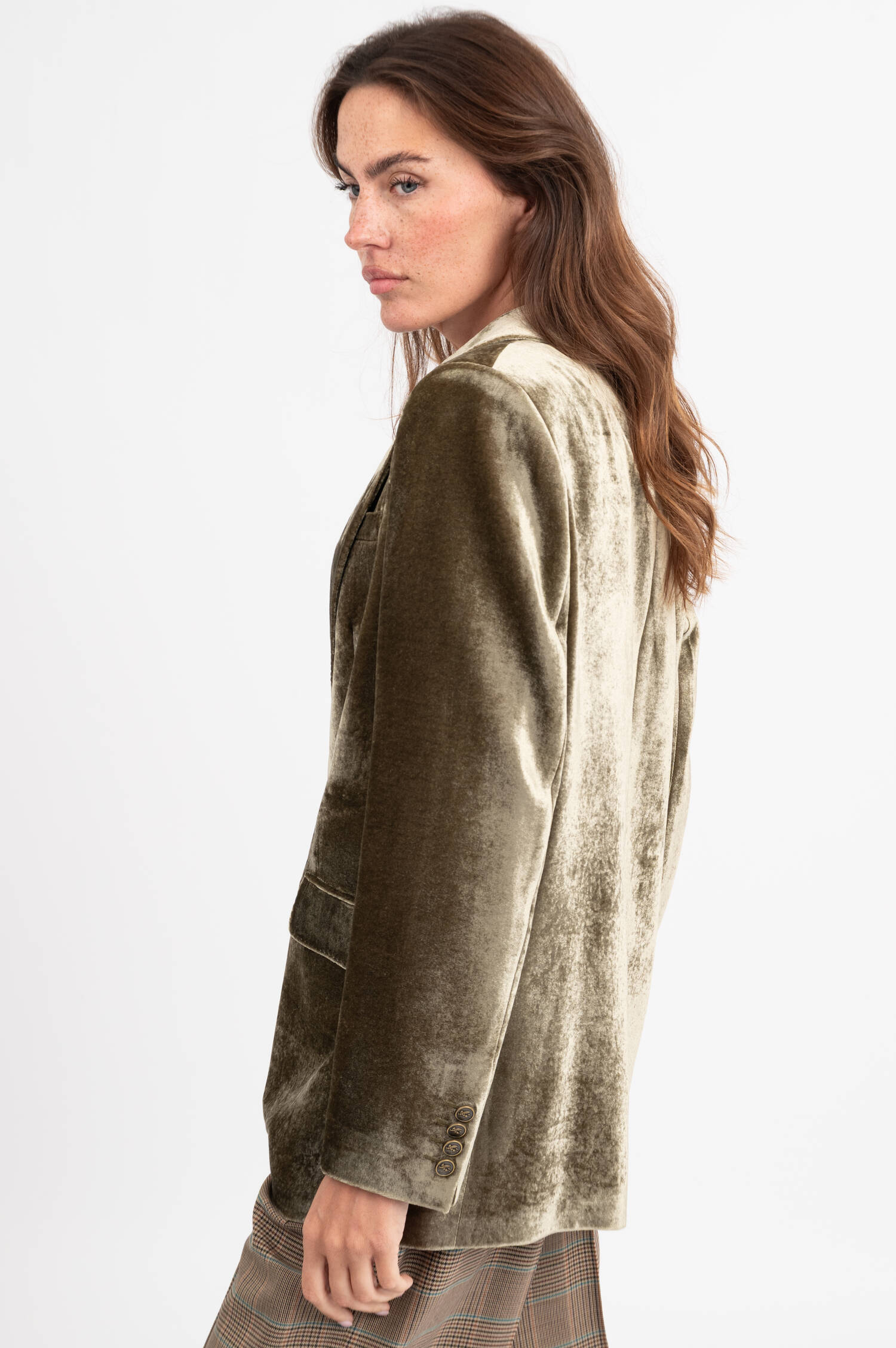 Samt-Blazer in Oliv Samt-Blazer in Oliv