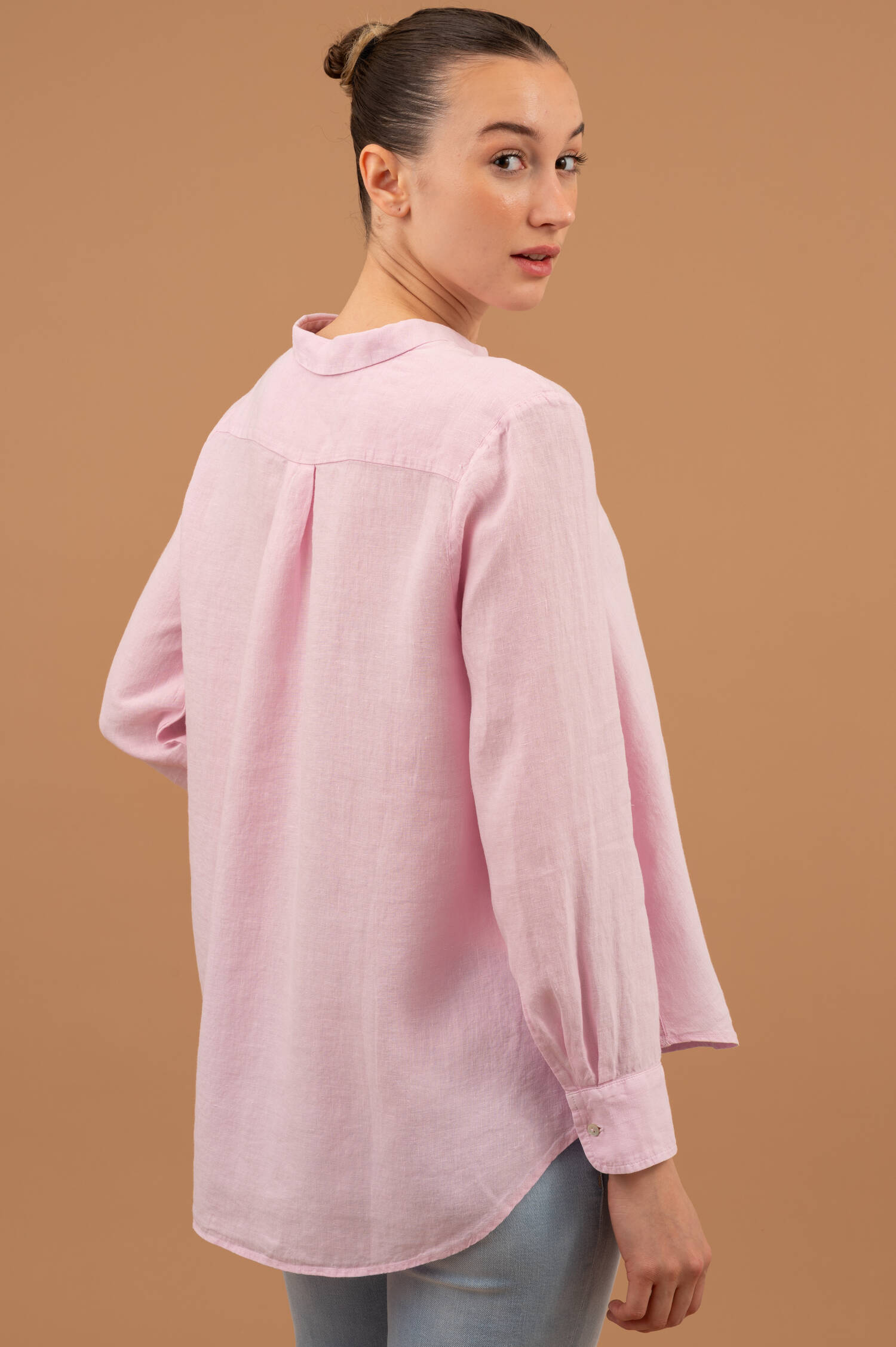 Leinenbluse in Ballettrosa