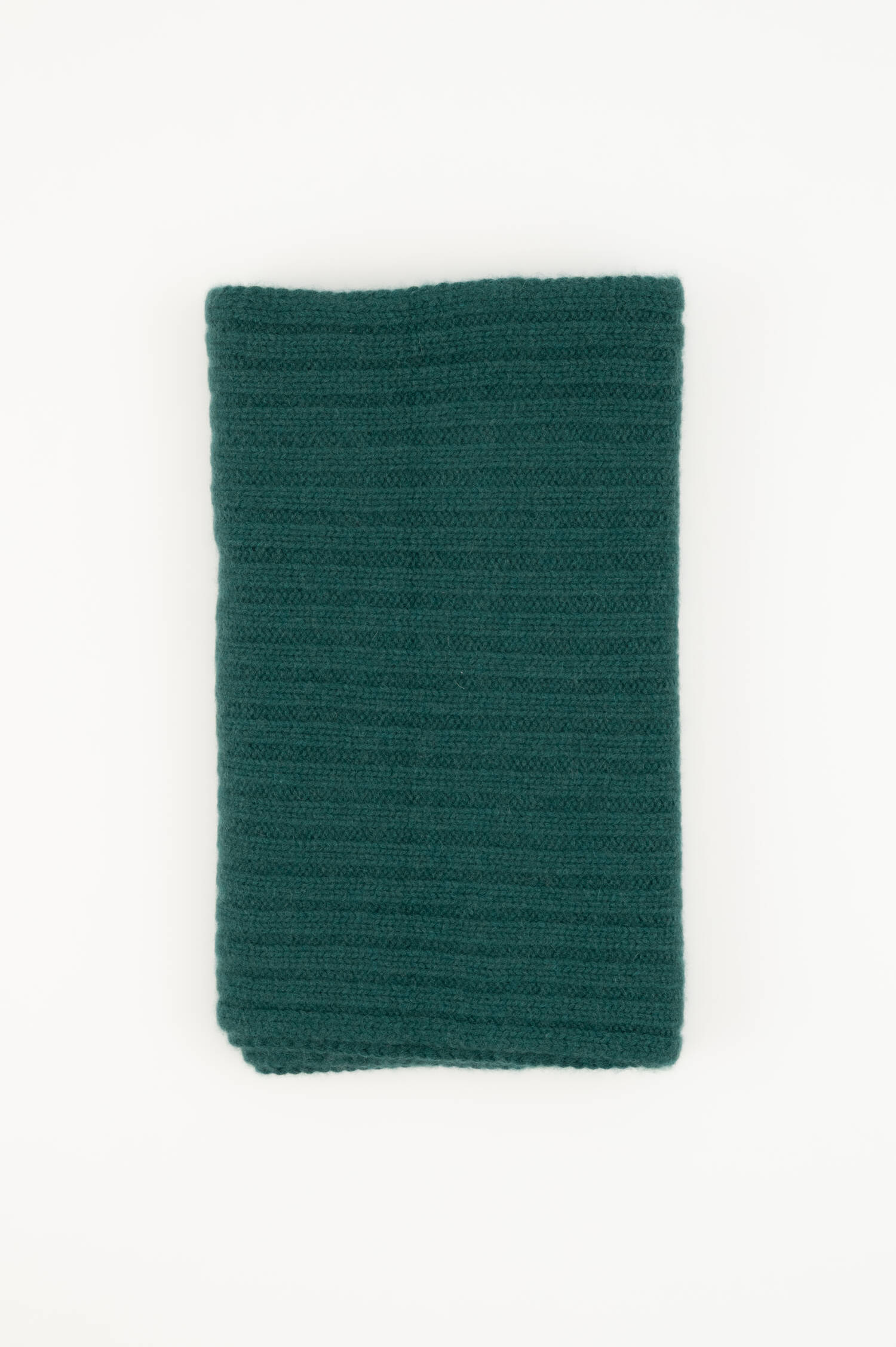 Cashmere-Rippstrick-Schal in Grün
