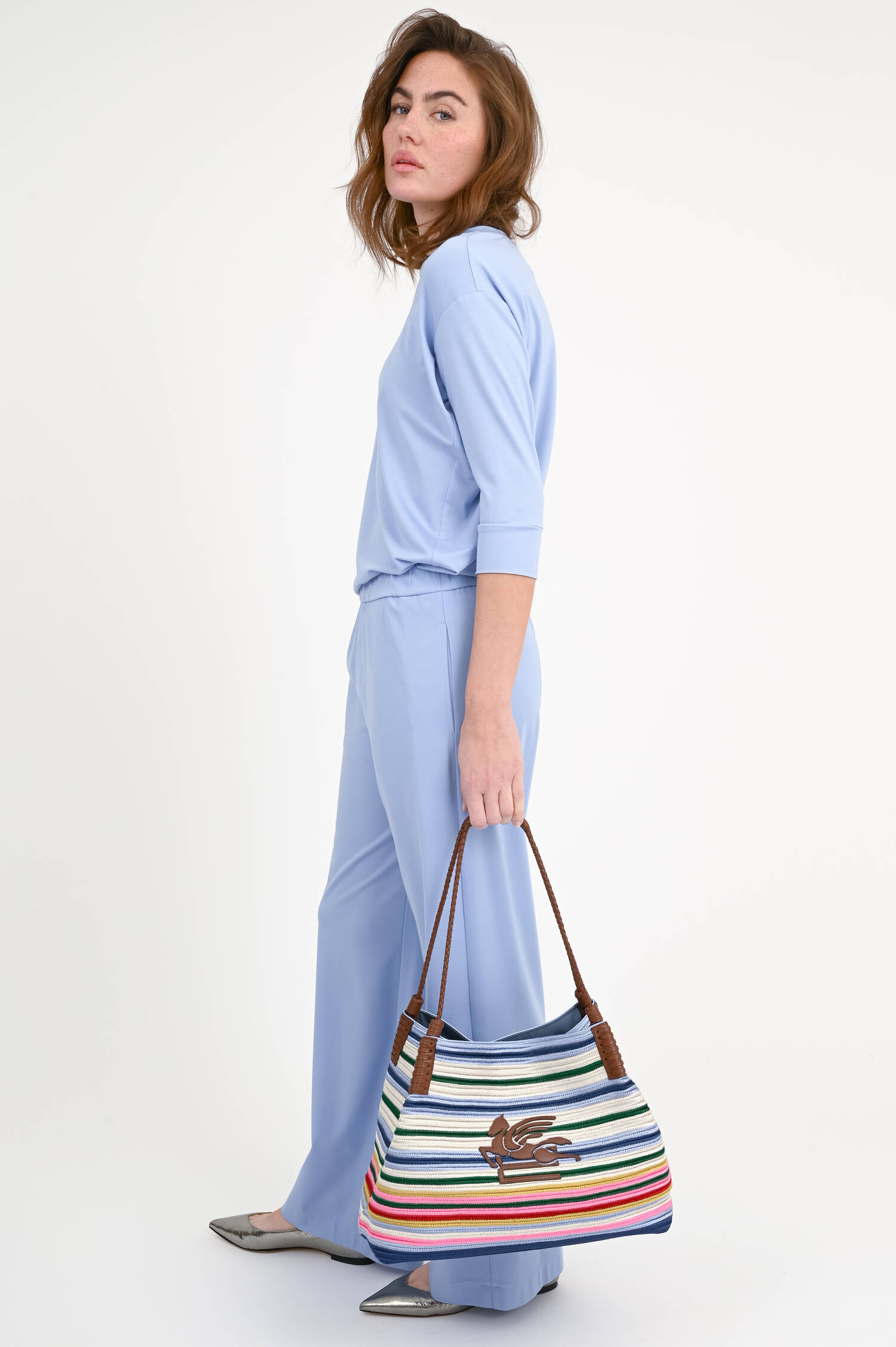 Hose aus Viskose-Mix in Hellblau Hose aus Viskose-Mix in Hellblau