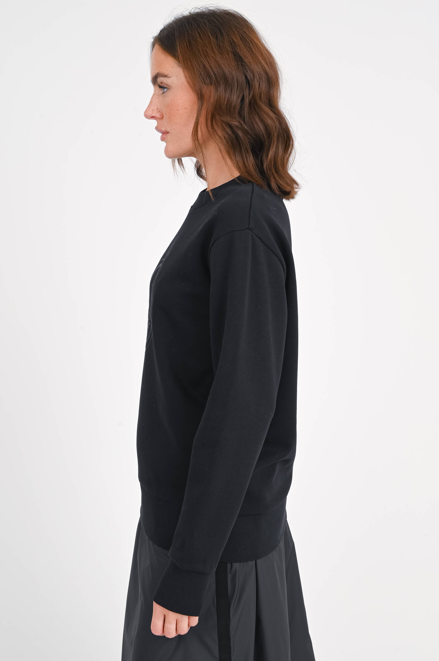 Sweatshirt mit Glitzerstein-Logo in Schwarz