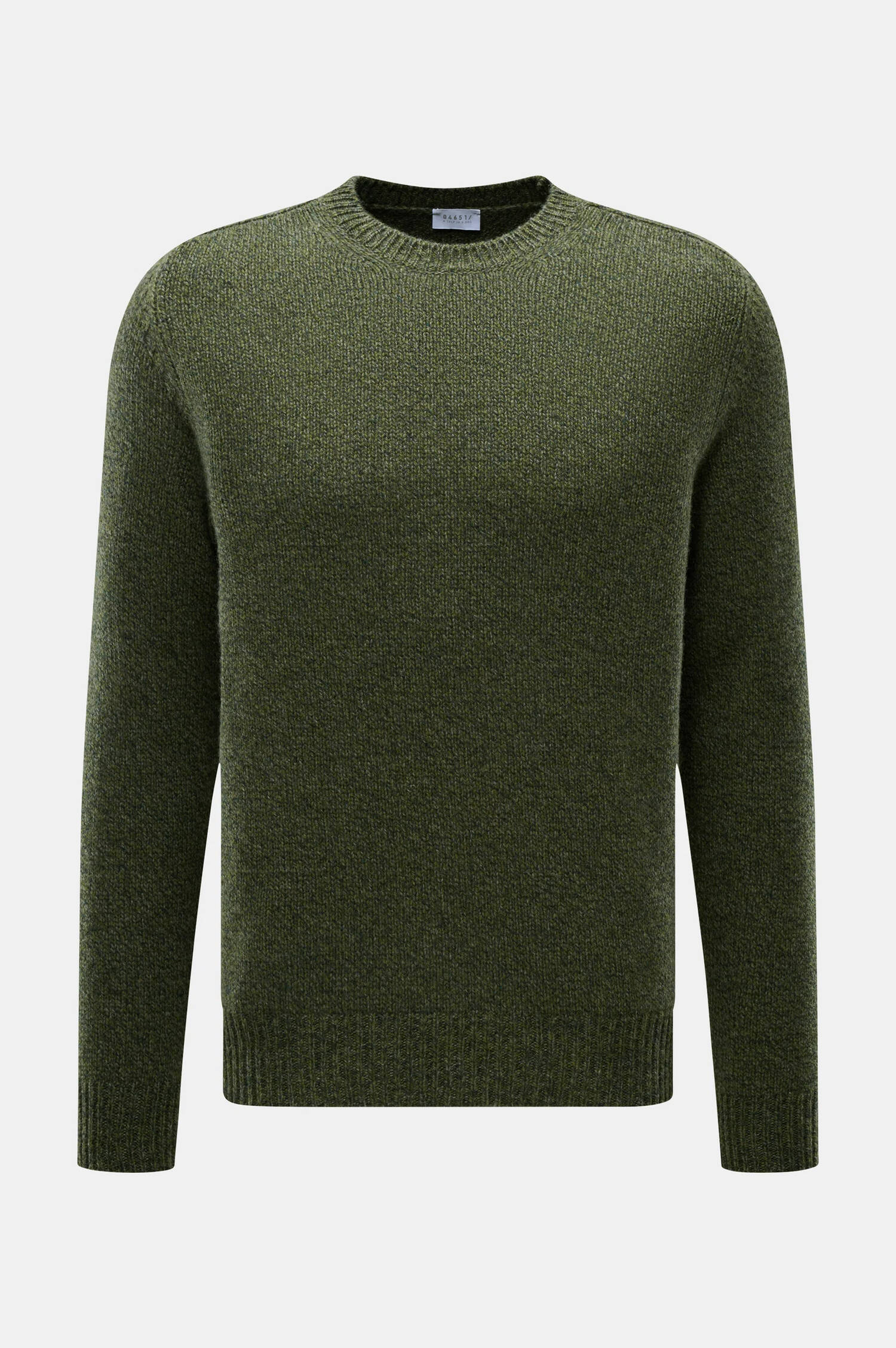 Mouliné Woll-Pullover in Grün meliert Mouliné Woll-Pullover in Grün meliert