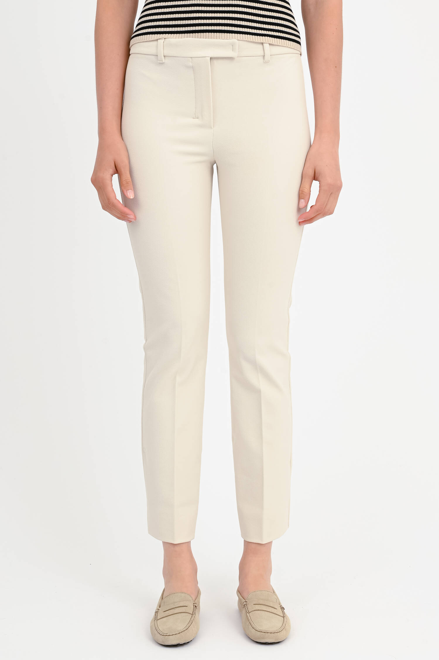 Piqué Stoffhose UMANITA in Creme