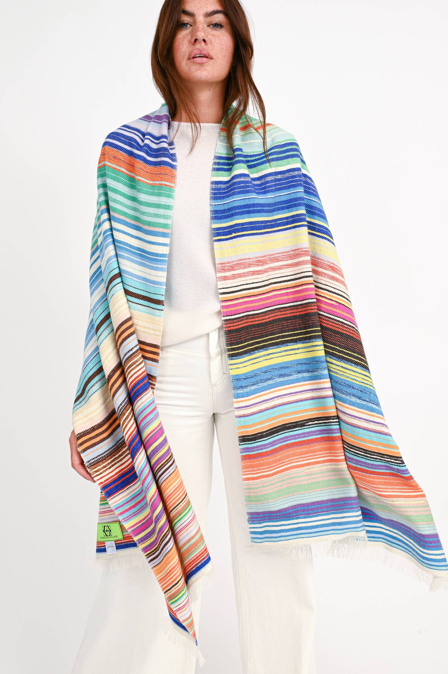 Schal COLORFUL STRIPES SMALL in Weiß/Multi Schal COLORFUL STRIPES SMALL in Weiß/Multi