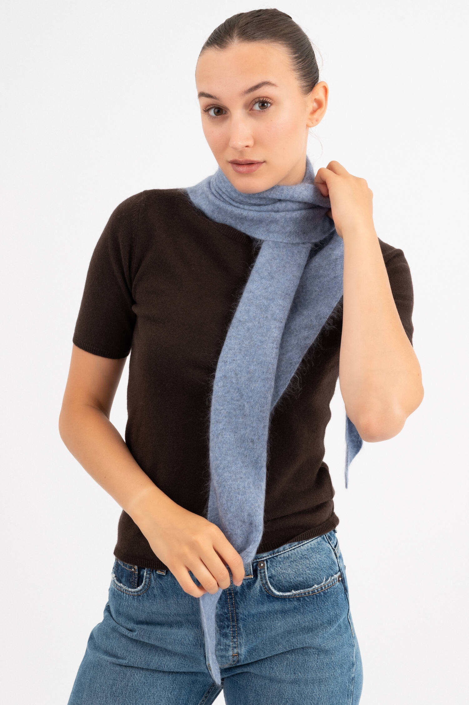 Cashmere-Woll Dreieckstuch in Blau Cashmere-Woll Dreieckstuch in Blau