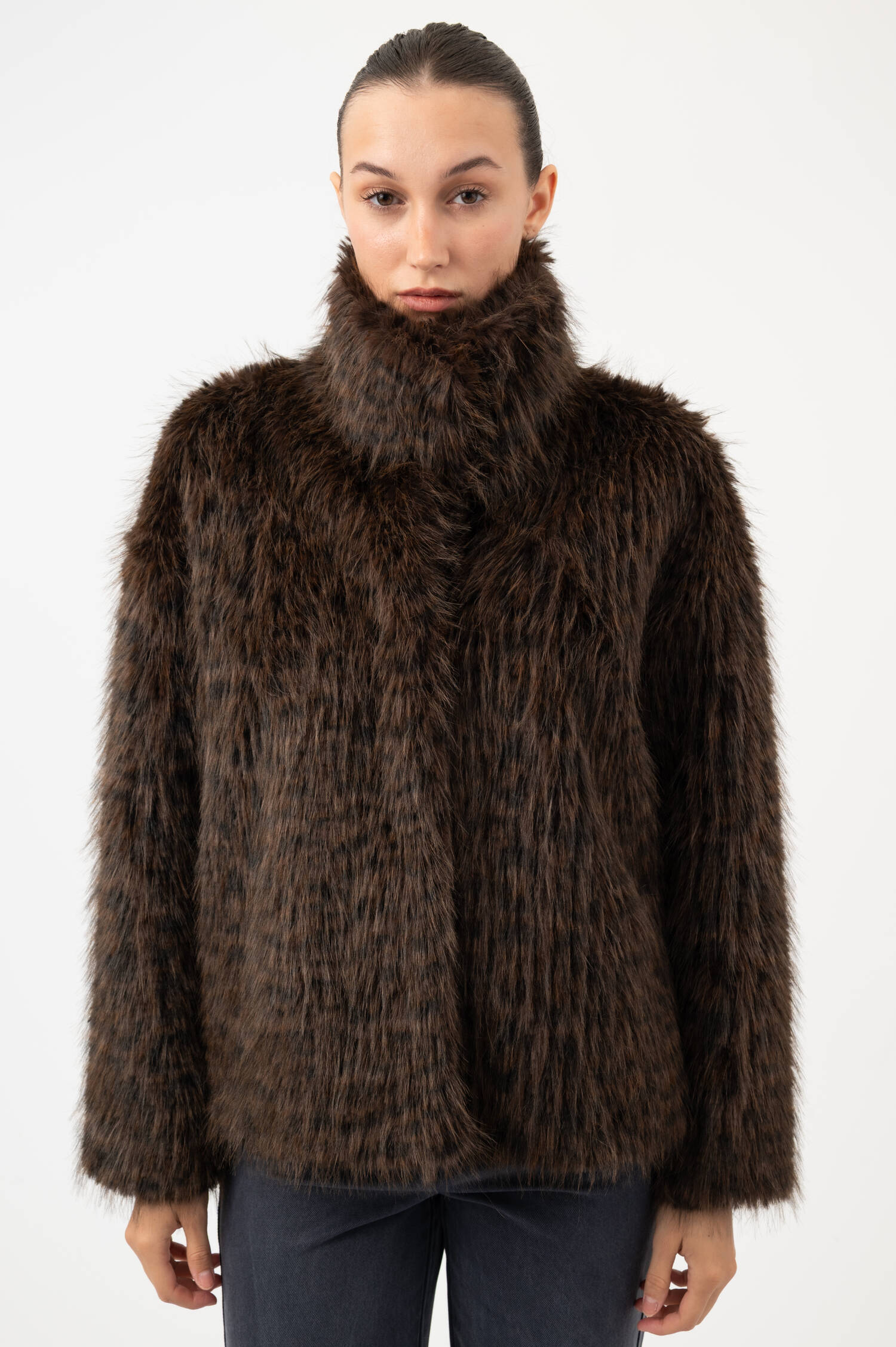 Faux-Fur-Jacke LEO in Braun