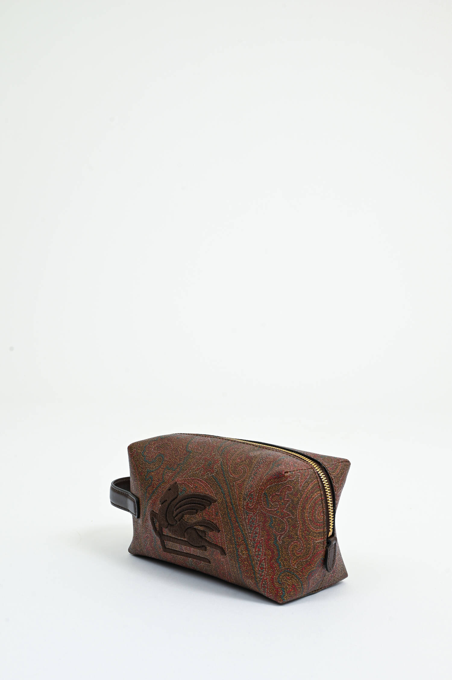 Kosmetiktasche mit Paisley-Print in Braun