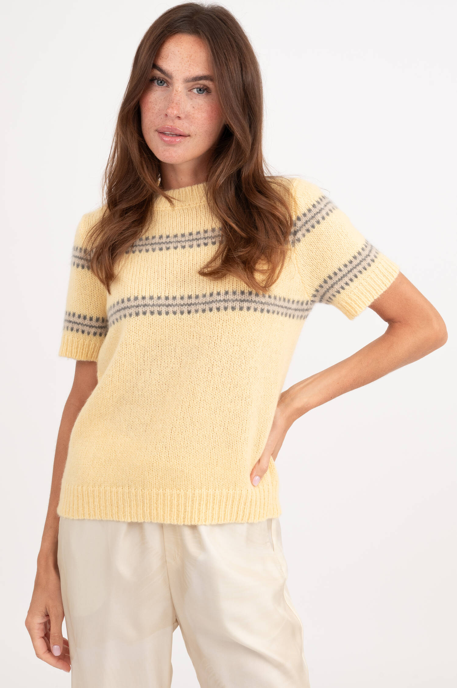 Cashmere Strickshirt in Hellgelb Cashmere Strickshirt in Hellgelb