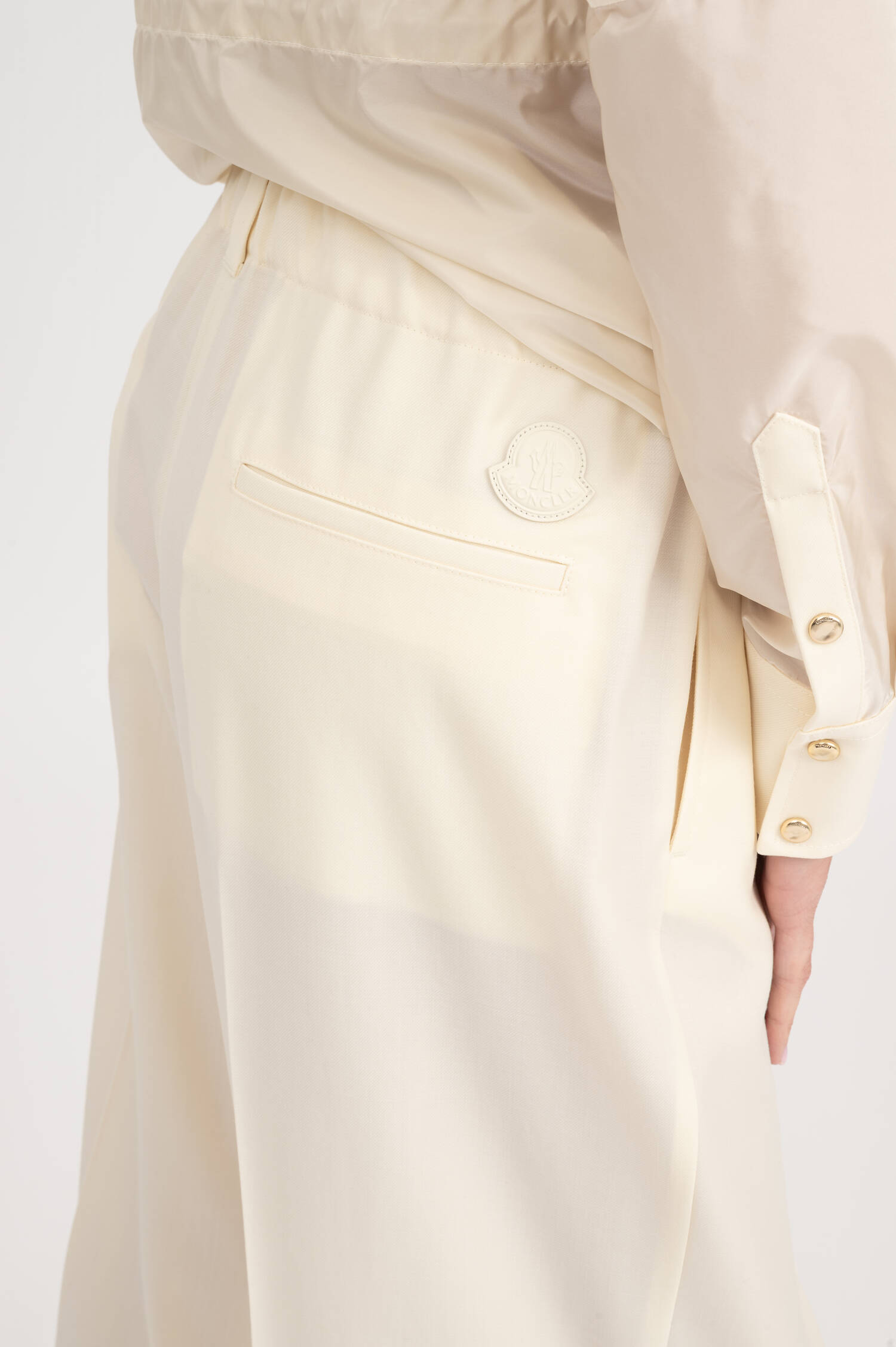 Hose aus Schurwolle in Creme