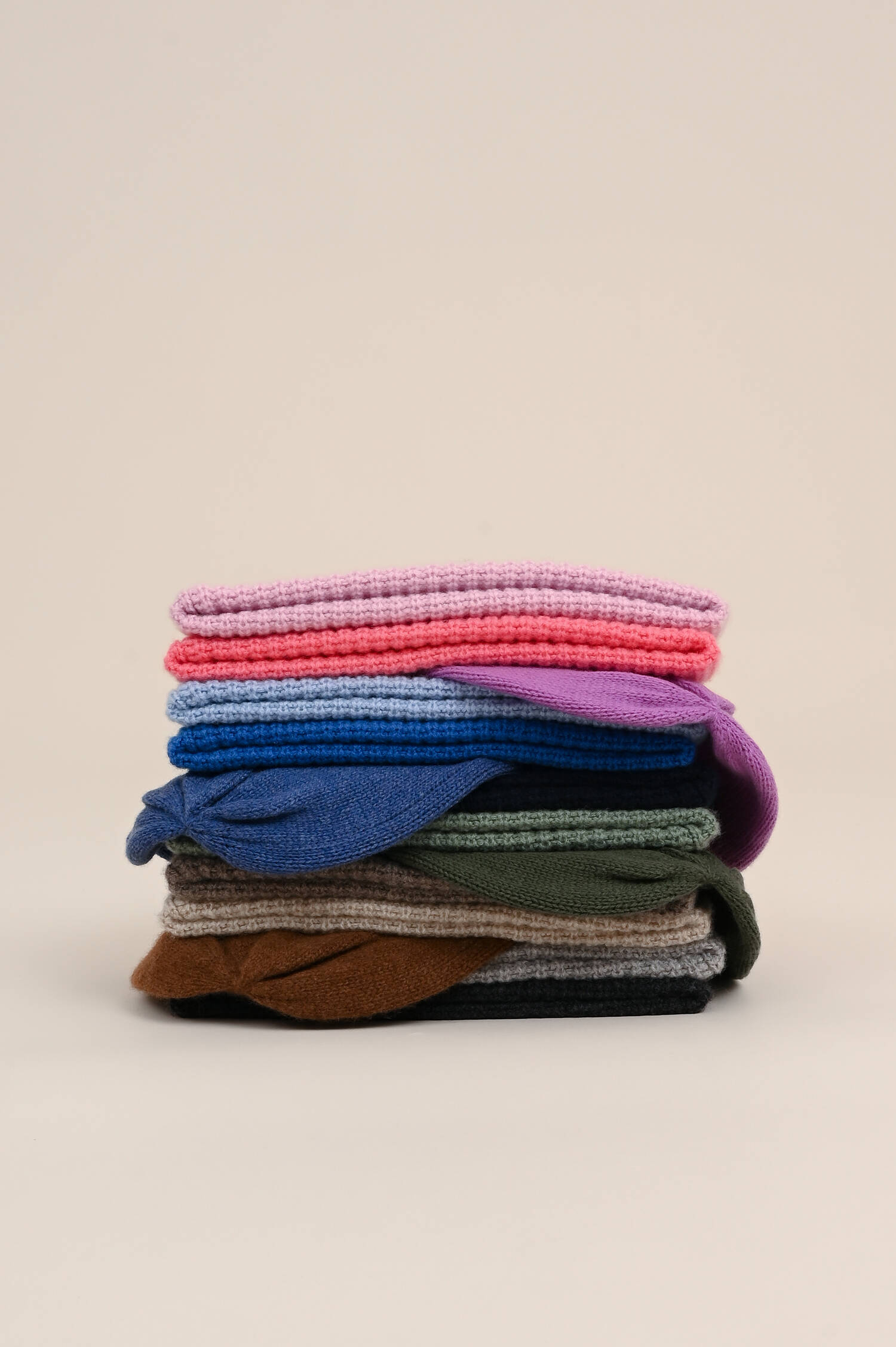 Cashmere Mütze in Mittelblau meliert