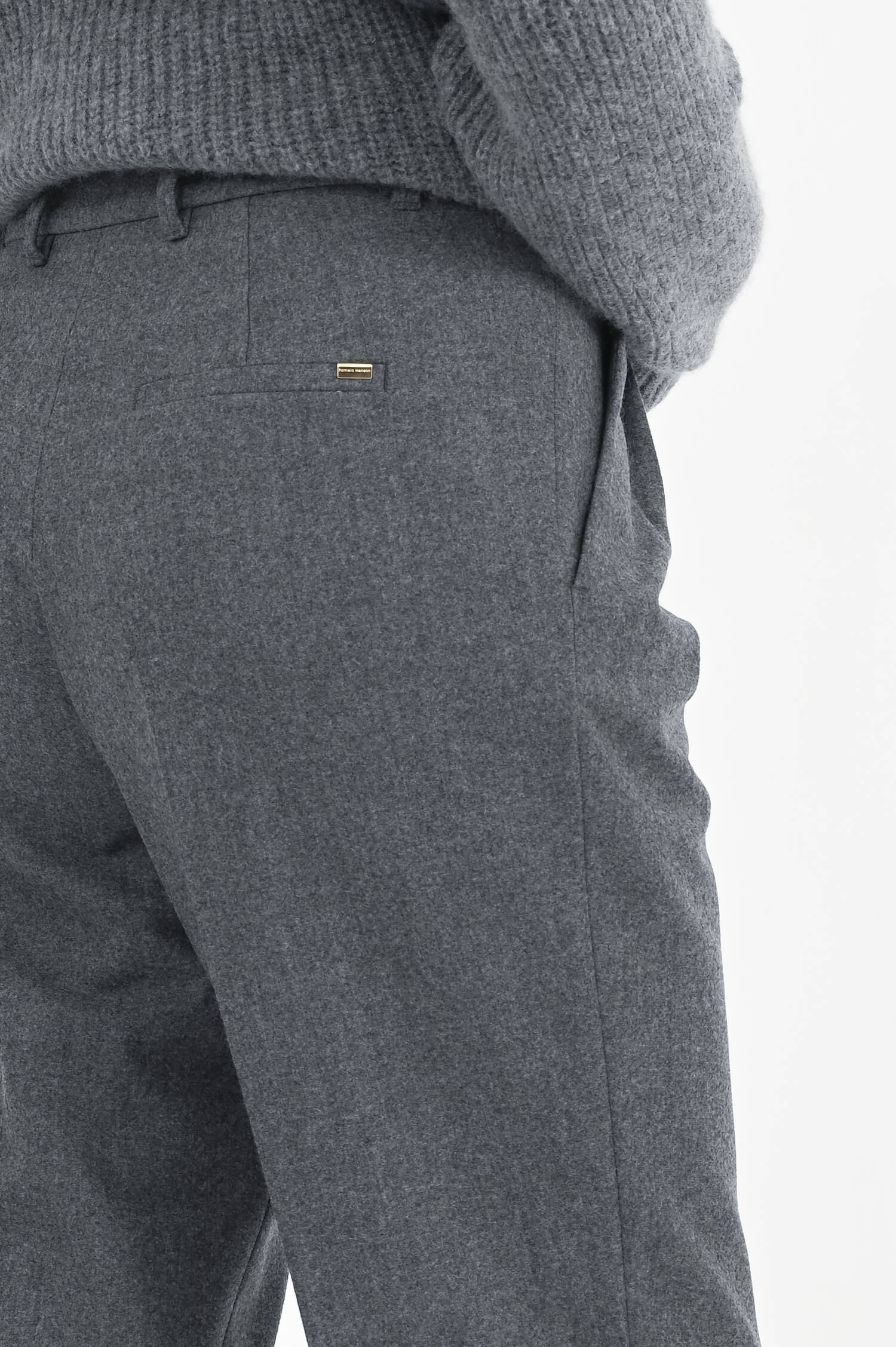 Wollhose FABIOLA in Dunkelgrau meliert