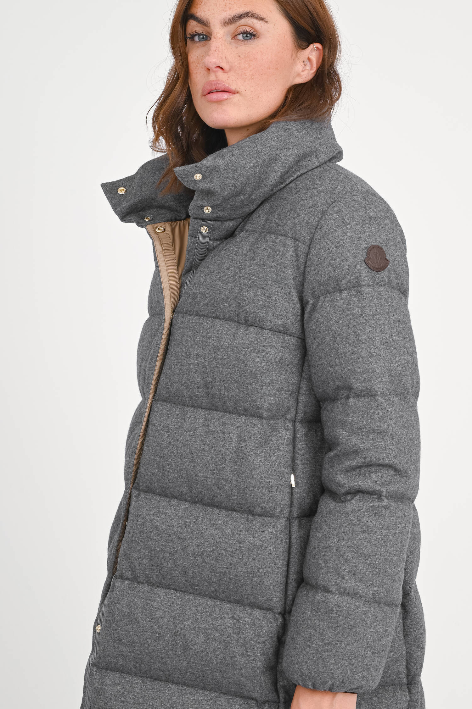 Daunenmantel COCHELONG mit Cashmere in Grau