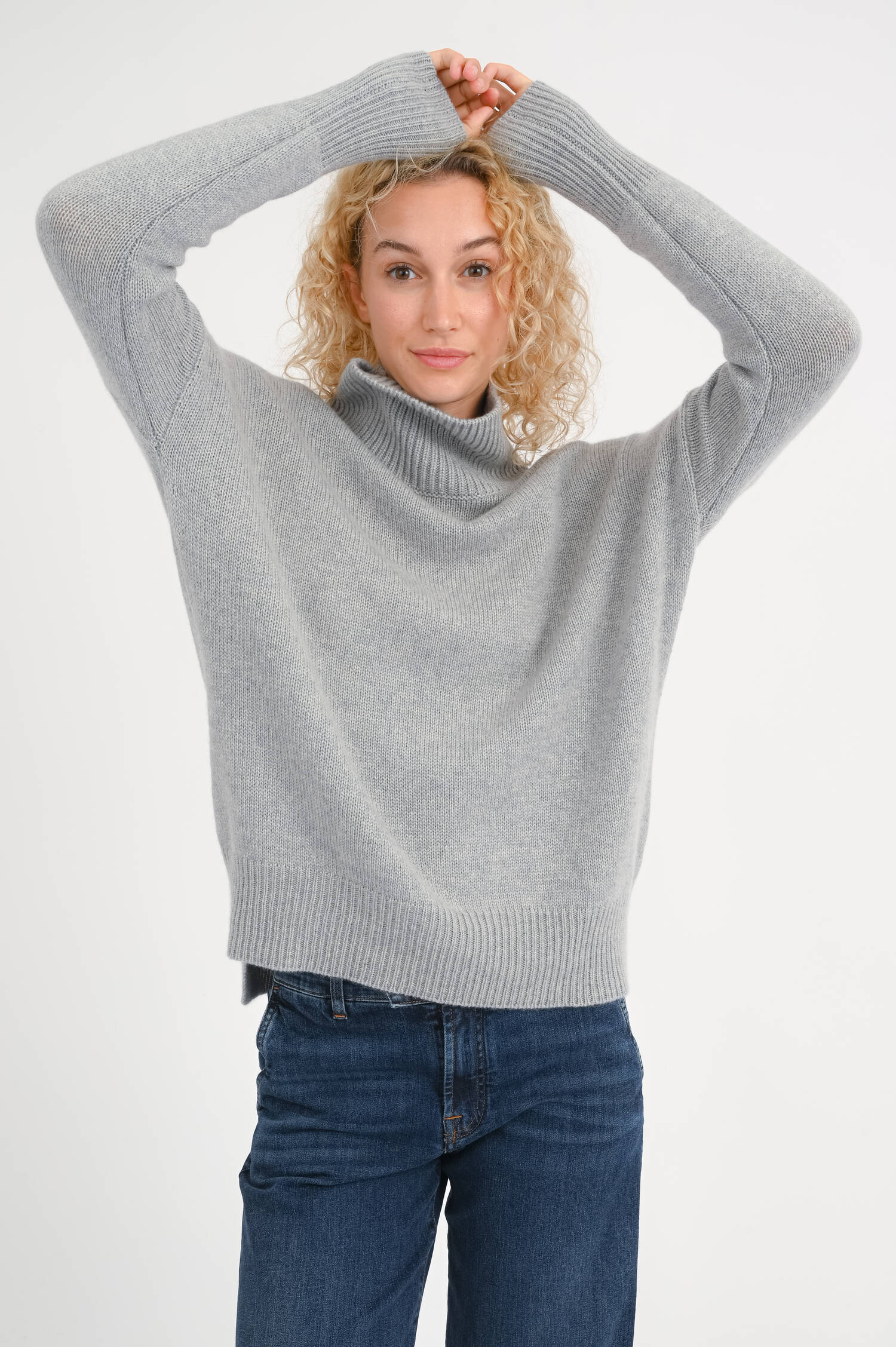 Cashmere Pullover HEIDI in Hellgrau