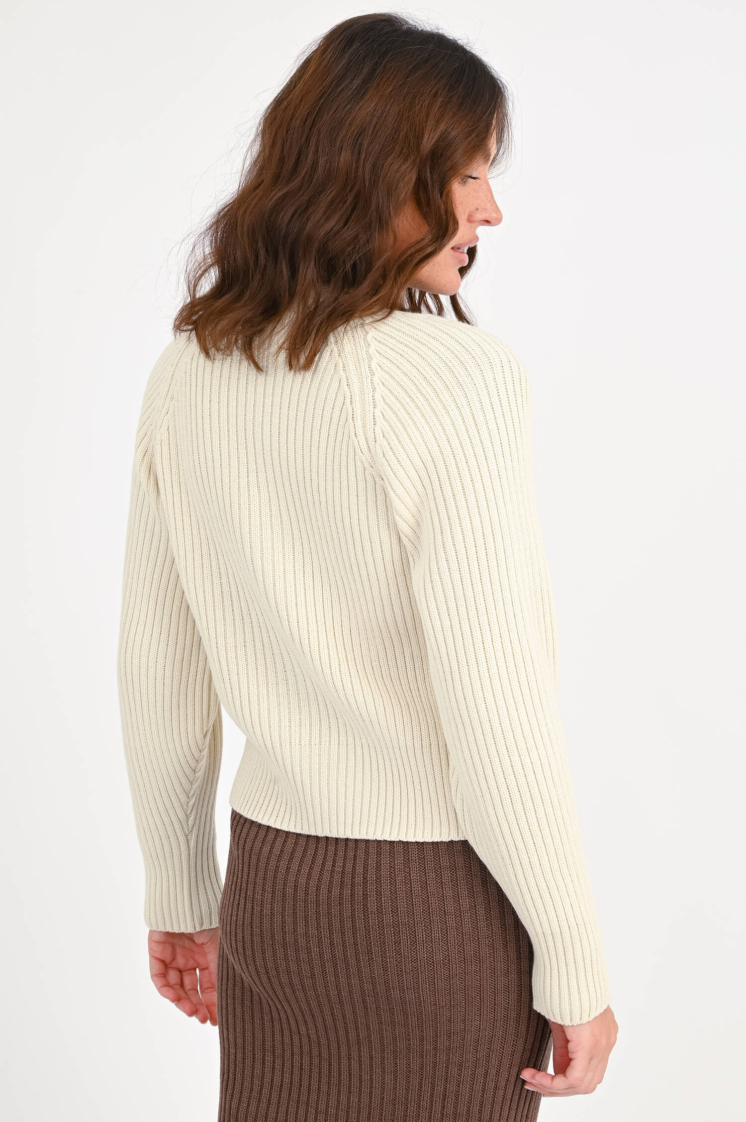 Rippstrickjacke MILLICENT in Creme