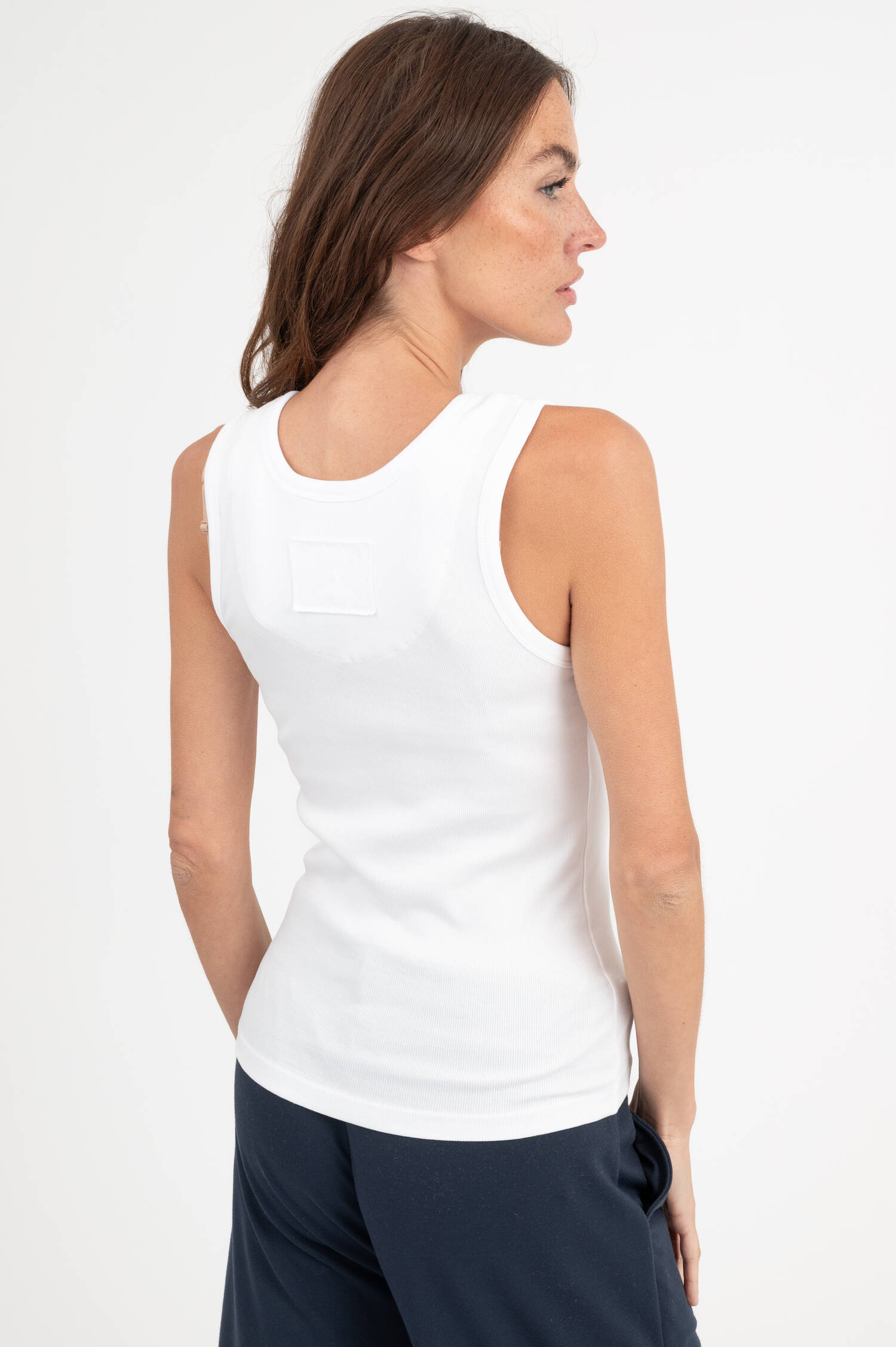Feinrippstrick-Tanktop in Weiß Feinrippstrick-Tanktop in Weiß