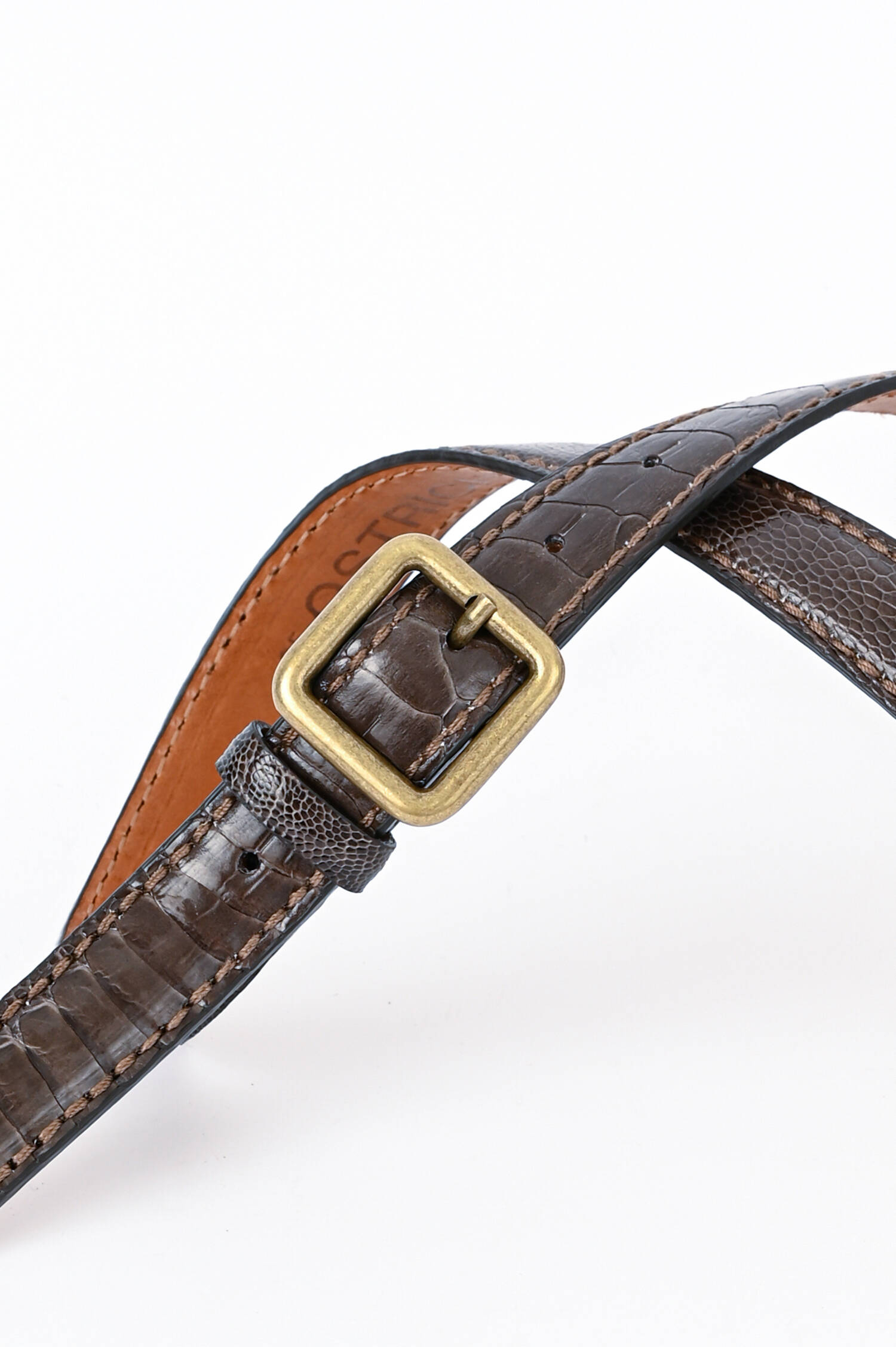 Gürtel aus Straußenleder in Dunkelbraun