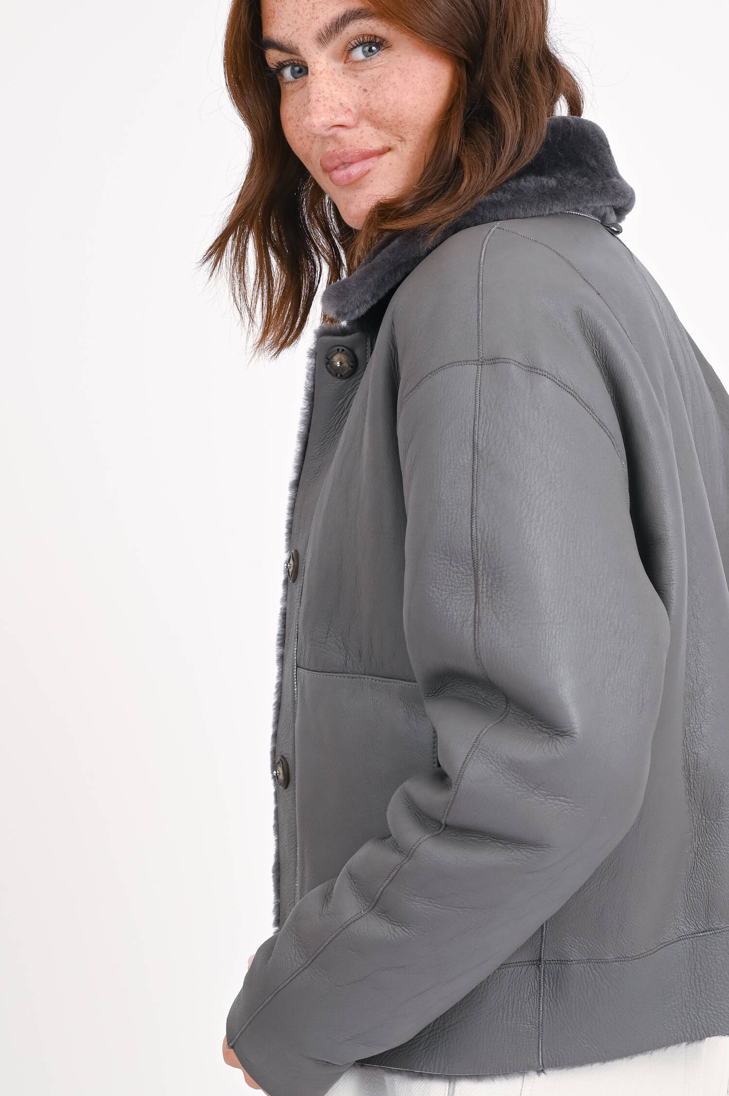 Wendejacke MARAIS ASTRAKAN in Grau