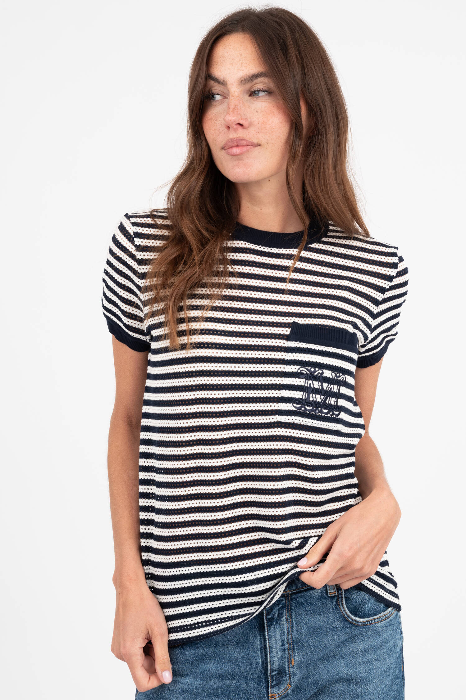 Strickshirt DRAGO in Navy/Weiß gestreift Strickshirt DRAGO in Navy/Weiß gestreift