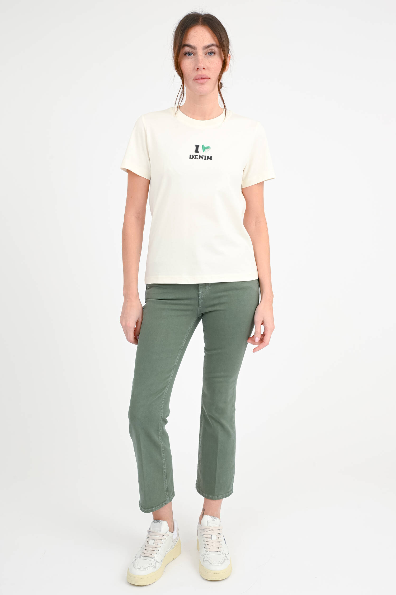 T-Shirt I LOVE DENIM in Ivory