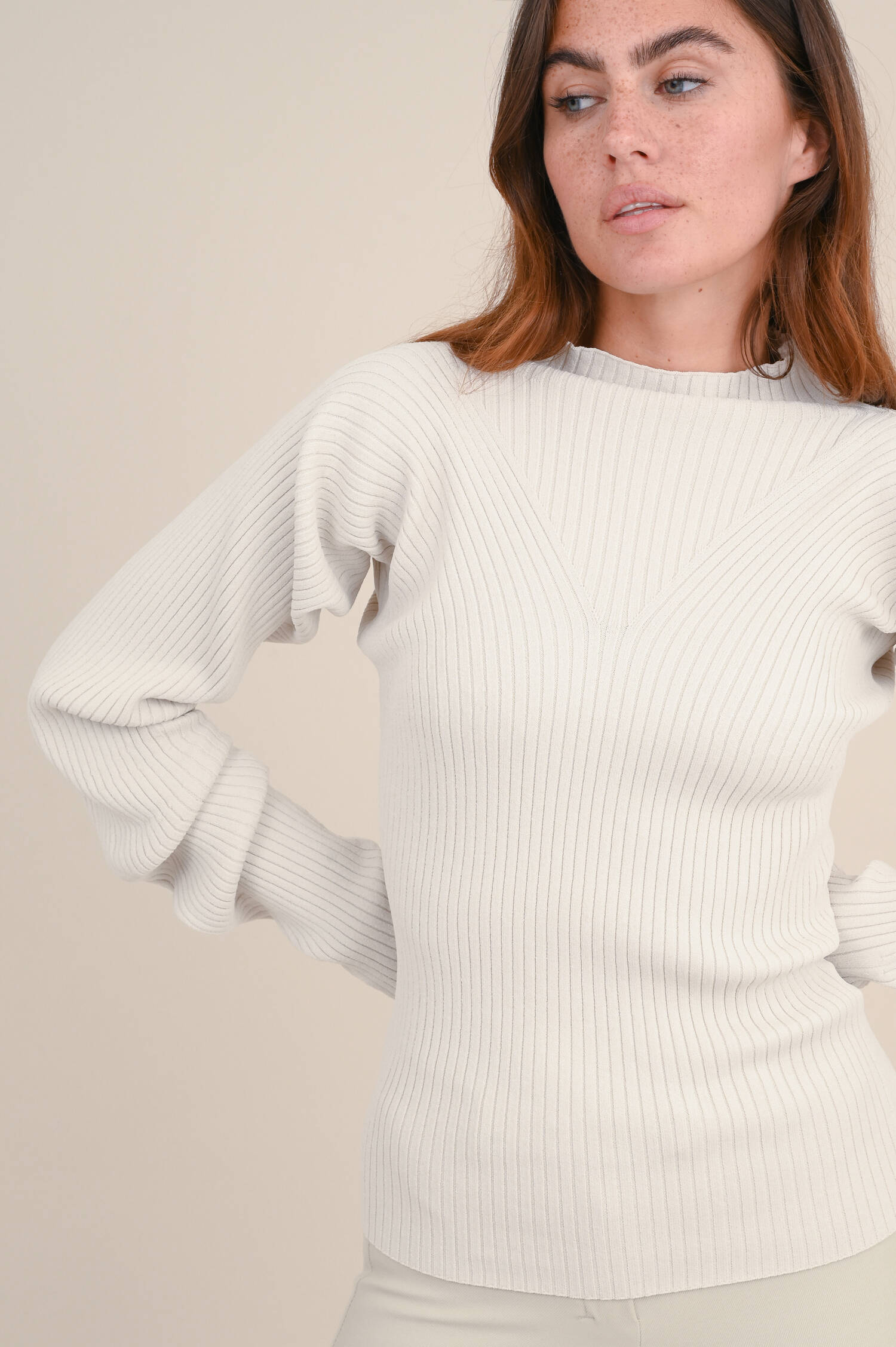 Viskose Strickpullover MARINA in Natur