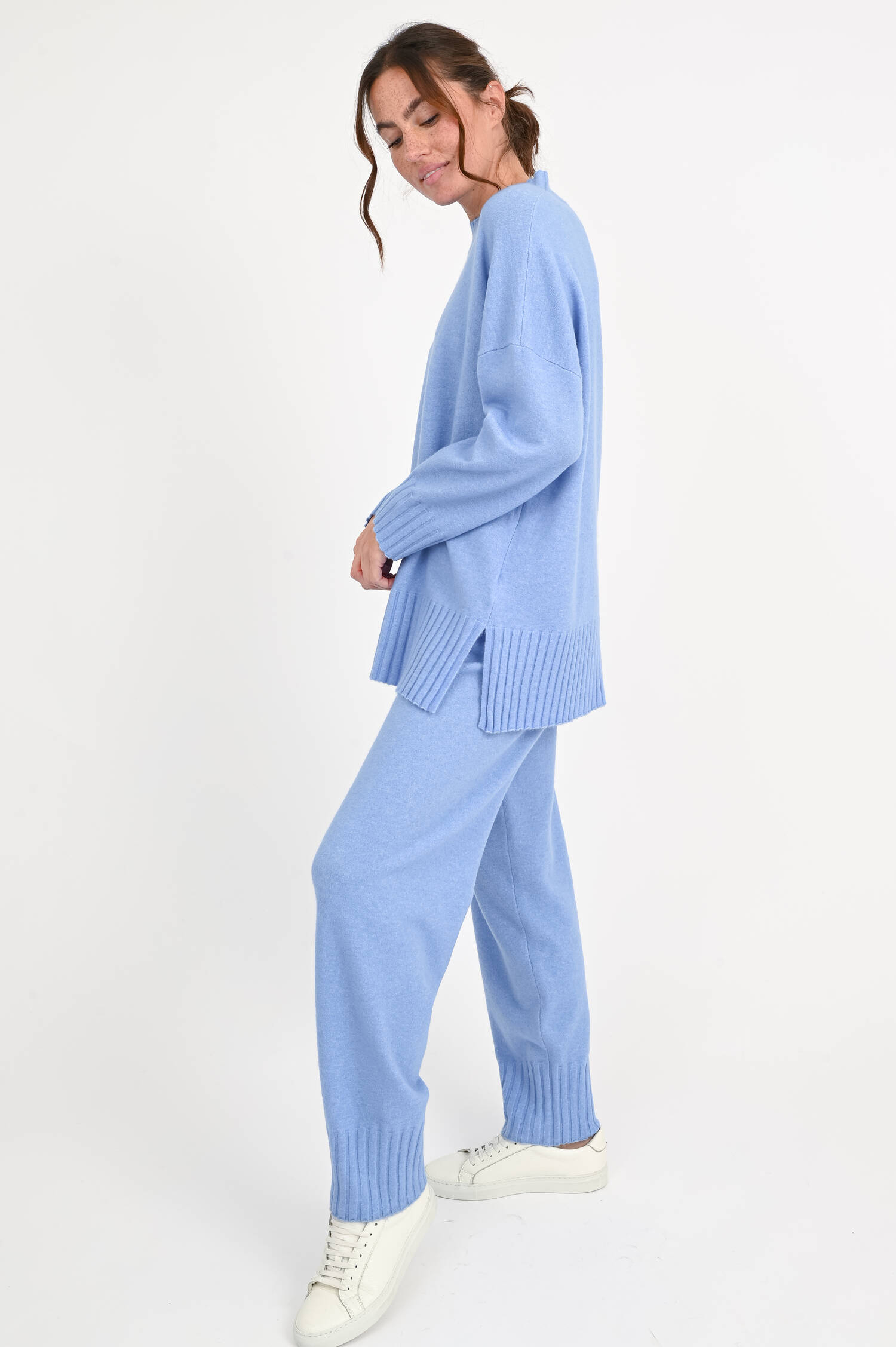 Pullover aus Woll-Mix in Hellblau