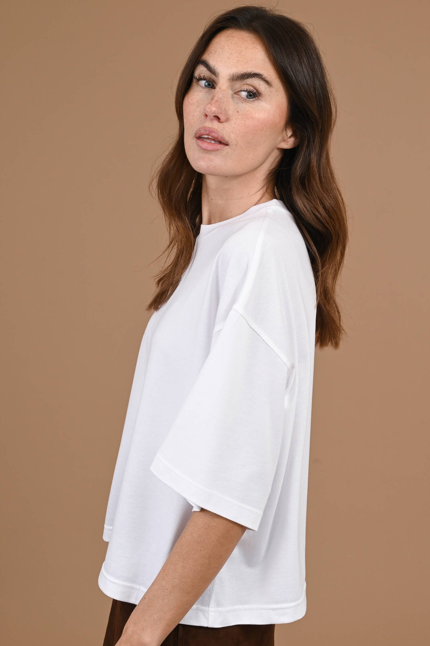 Jersey T-Shirt in Biancoweiß