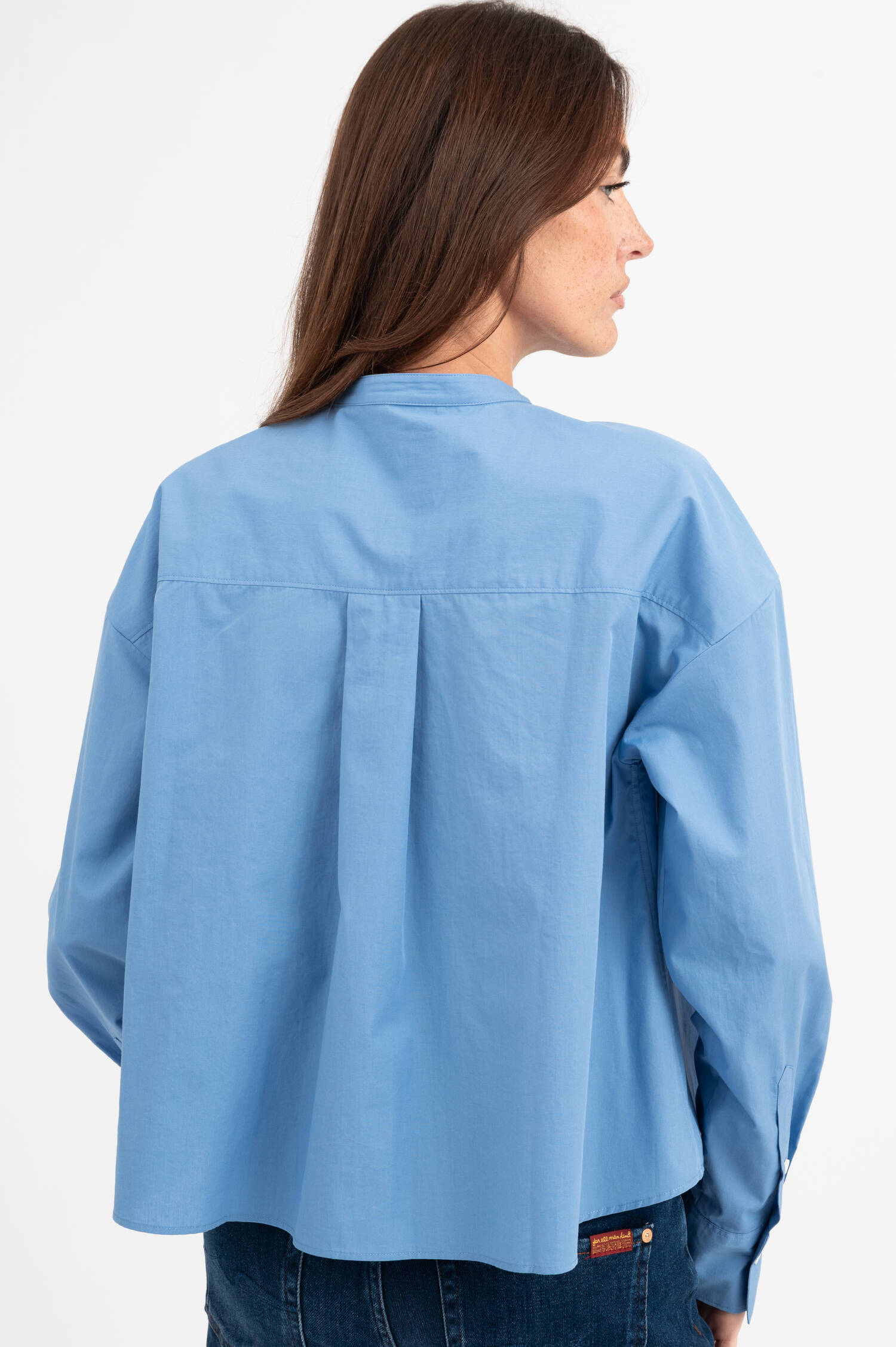 Baumwoll Bluse in Pastellblau