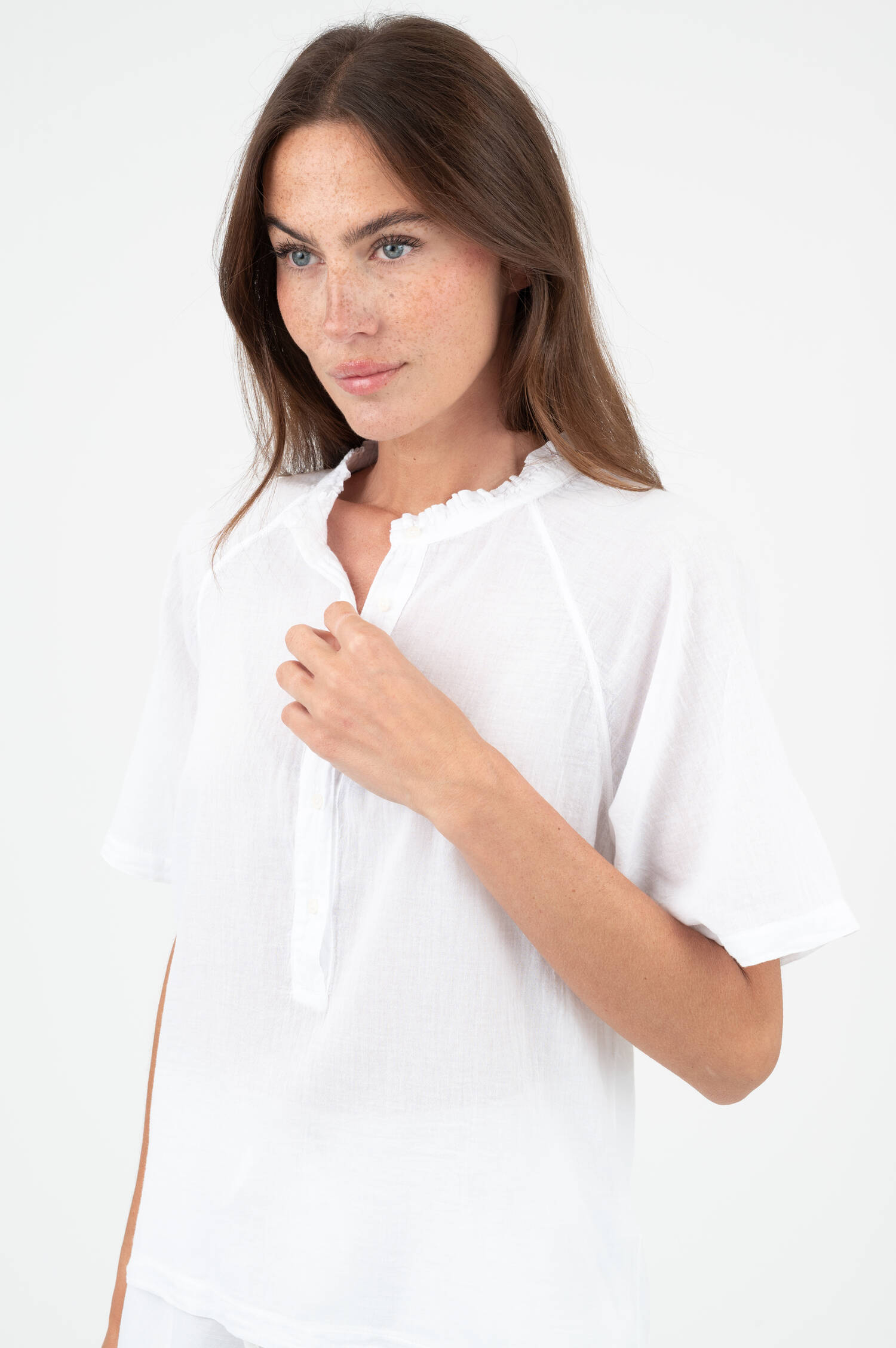 Kurzarm Bluse in Weiß Kurzarm Bluse in Weiß