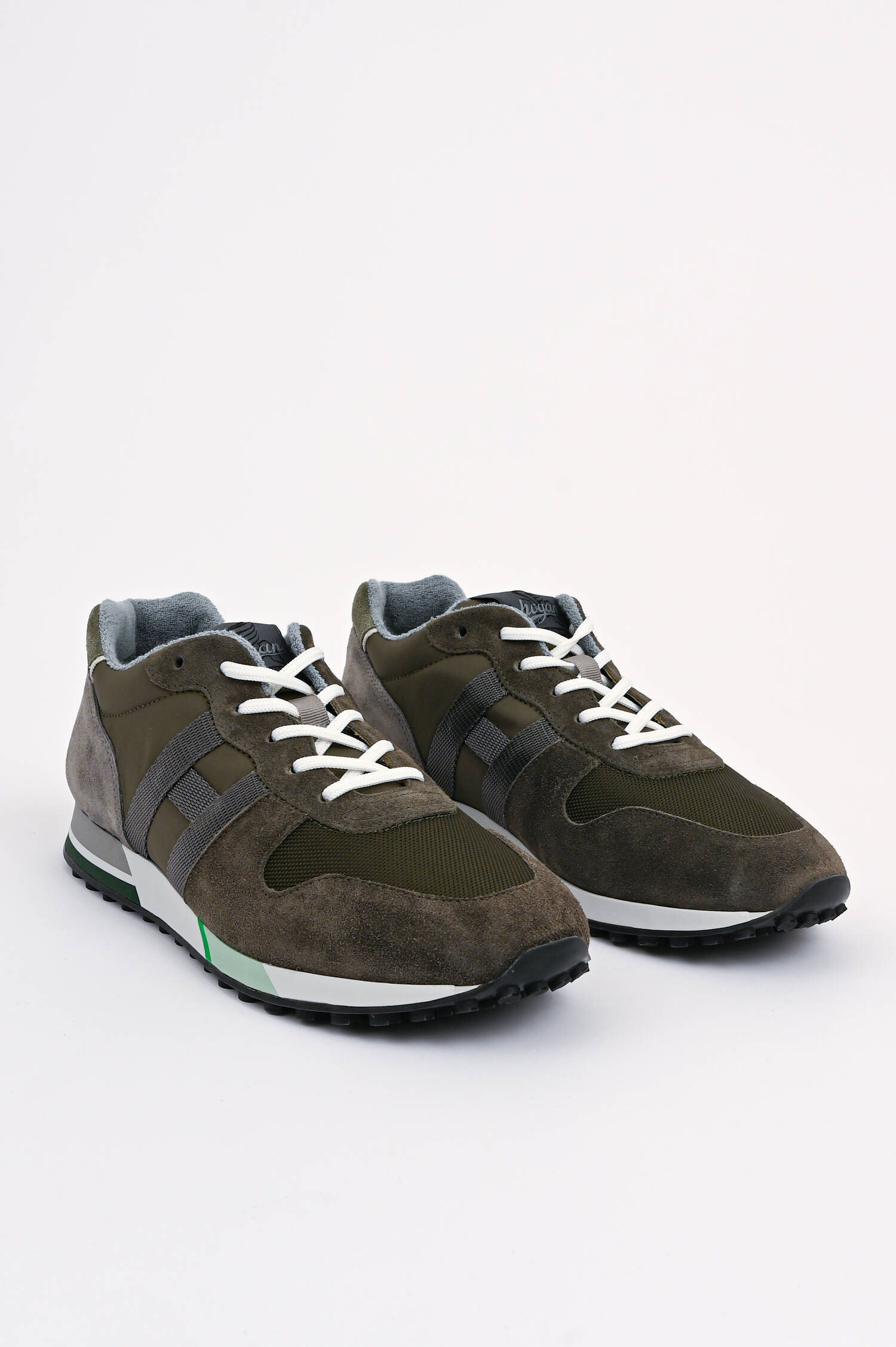 Sneaker H383 in Grau/Oliv