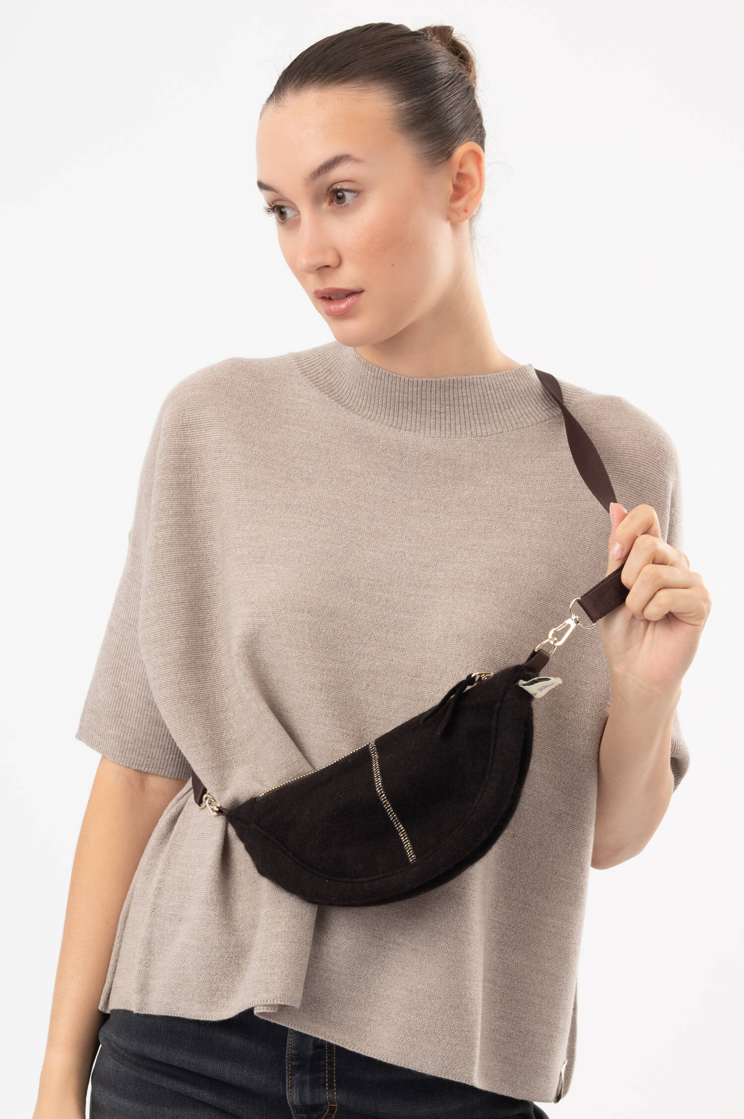Cashmere-Gürteltasche in Braun