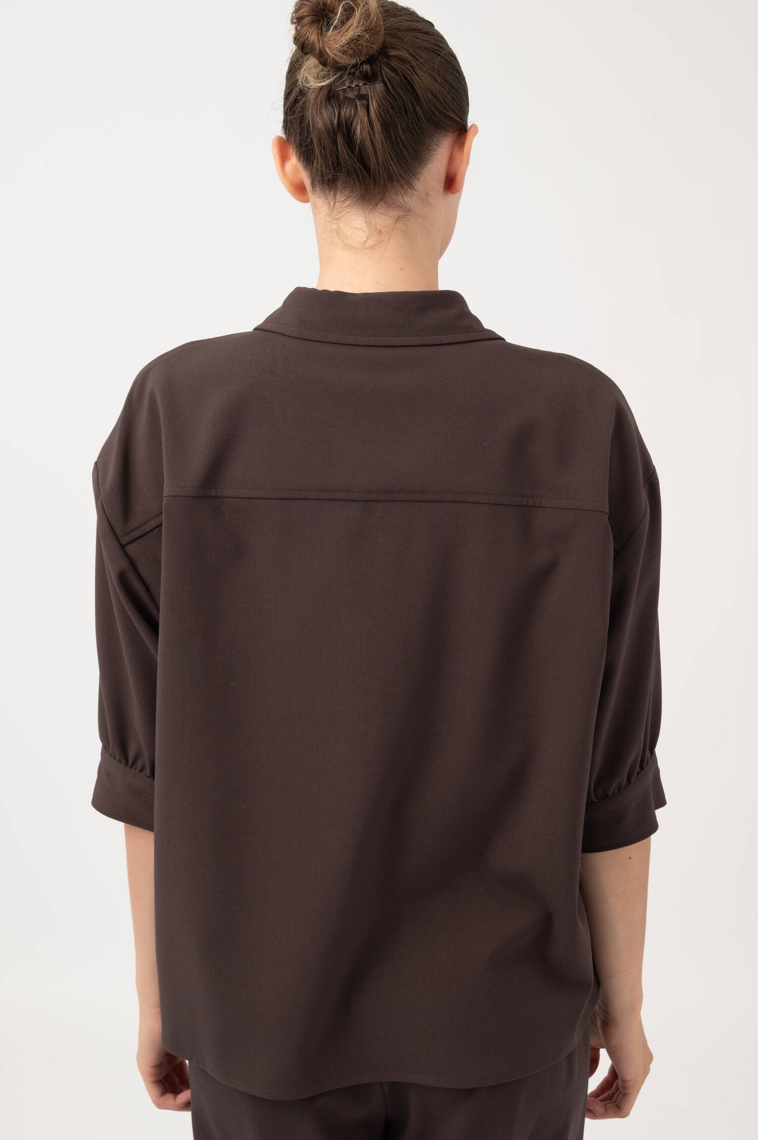 Dreiviertelarm Bluse in Braun Dreiviertelarm Bluse in Braun
