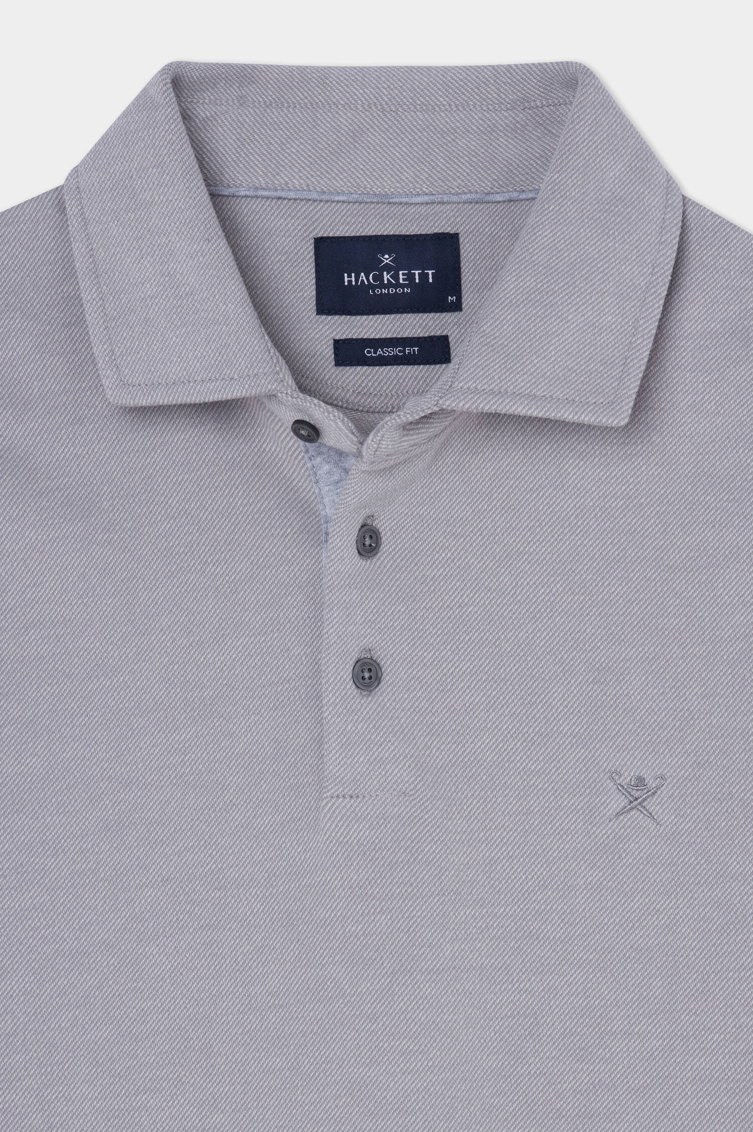  Polo-Shirt mit gesticktem Logo in Hellgrau