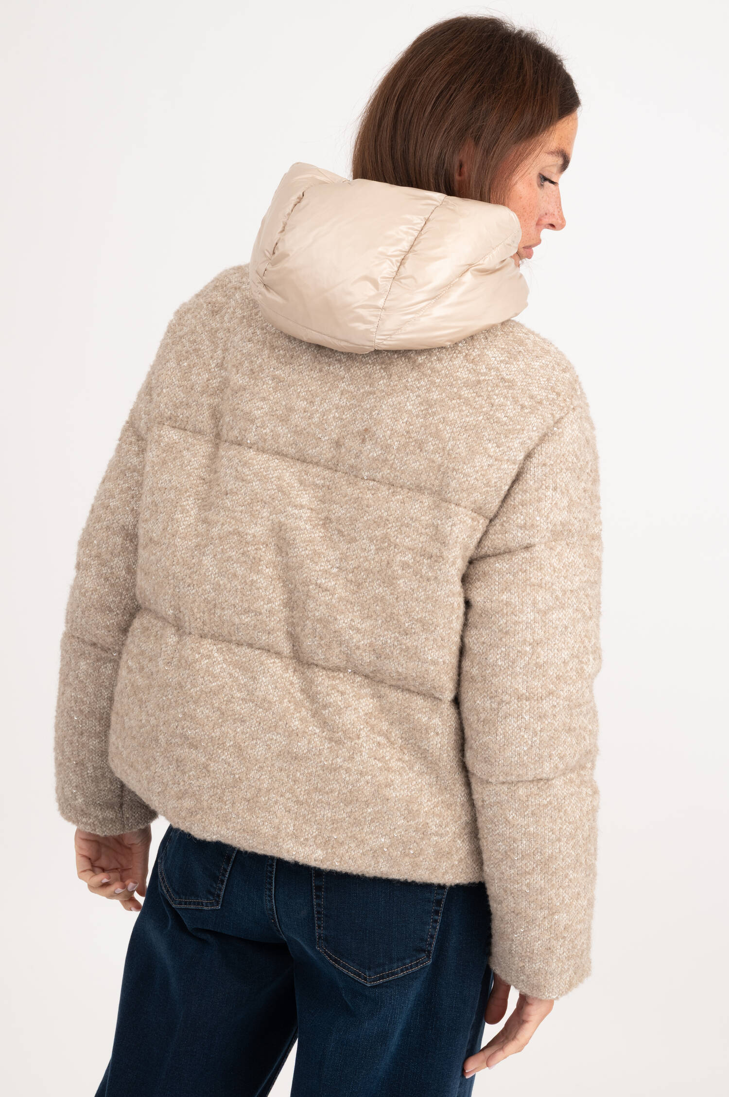 Chenille Daunenjacke in eige Chenille Daunenjacke in eige