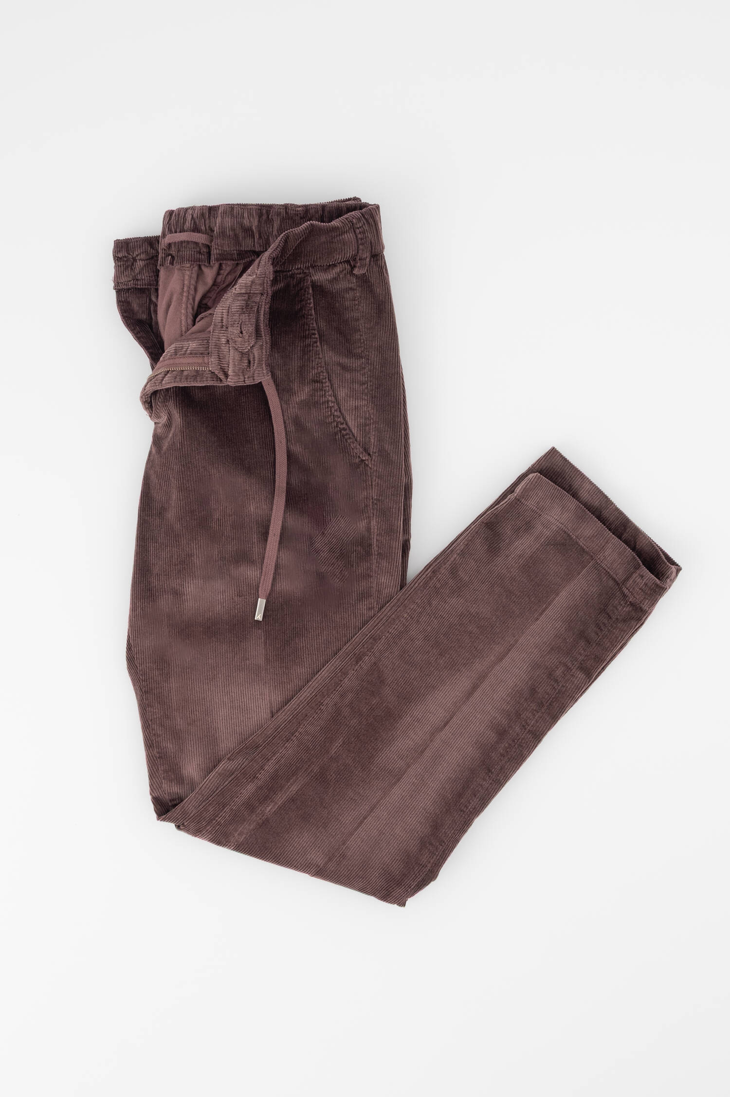Cordhose mit Tunnelzug in Braun