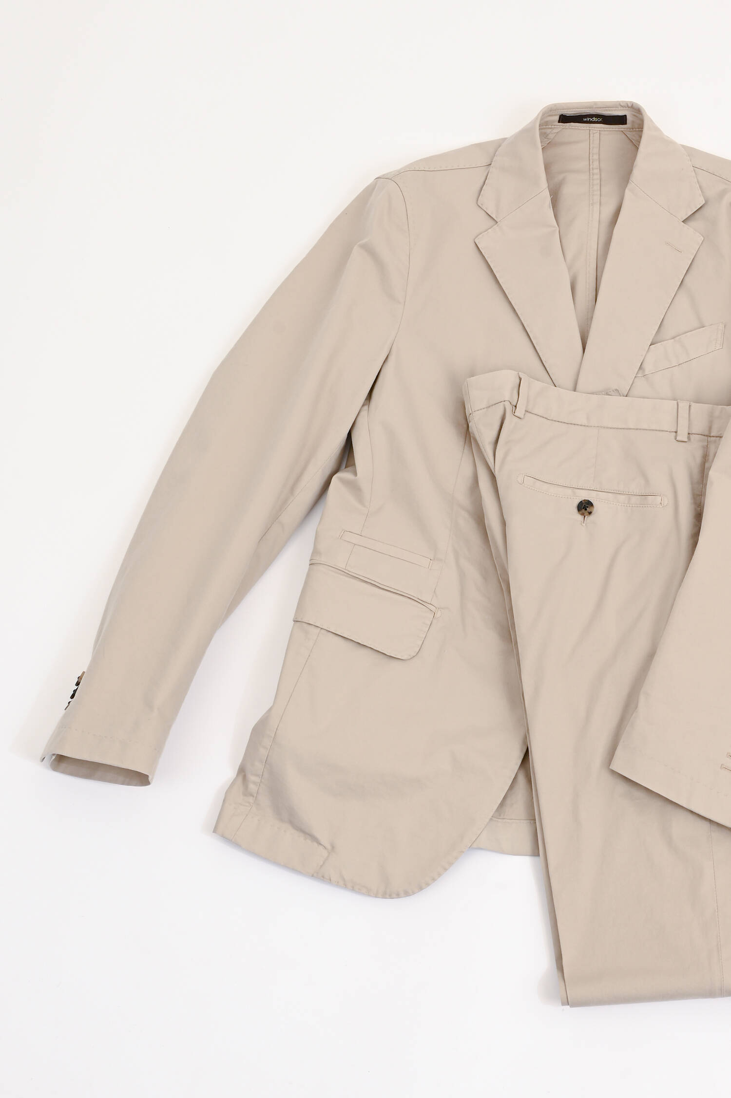 Anzug aus Bauwolle in Beige