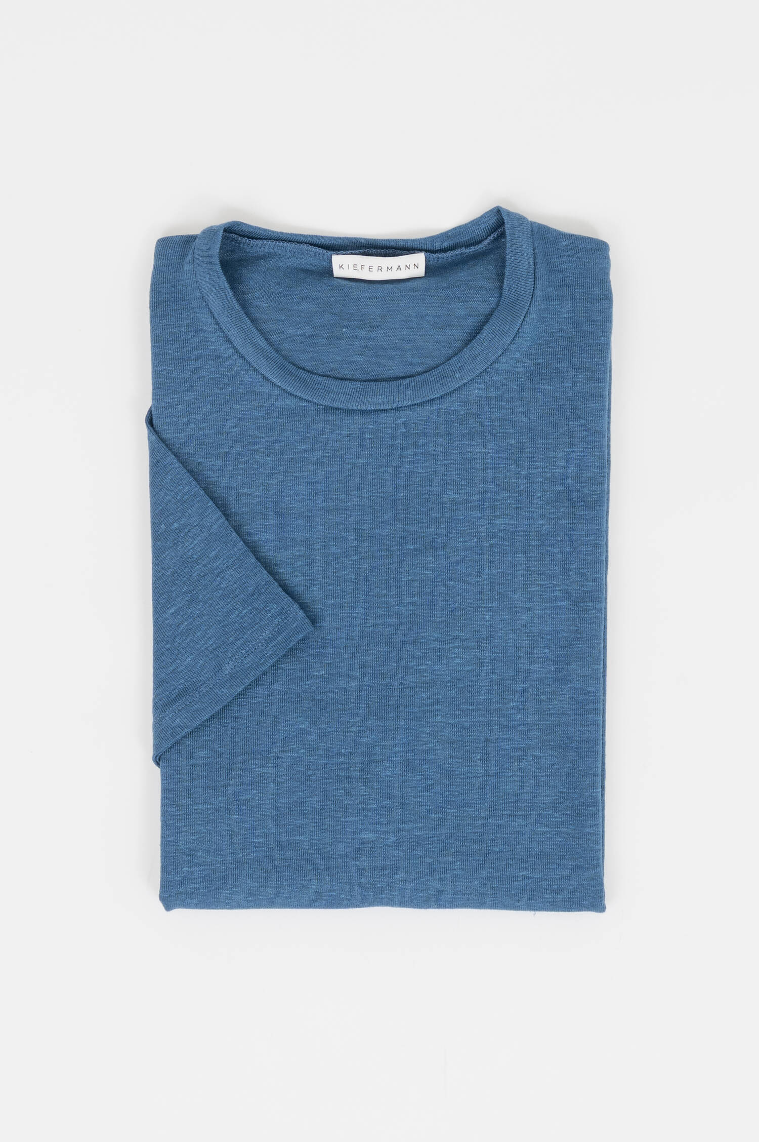 Leinen T-Shirt in Blau