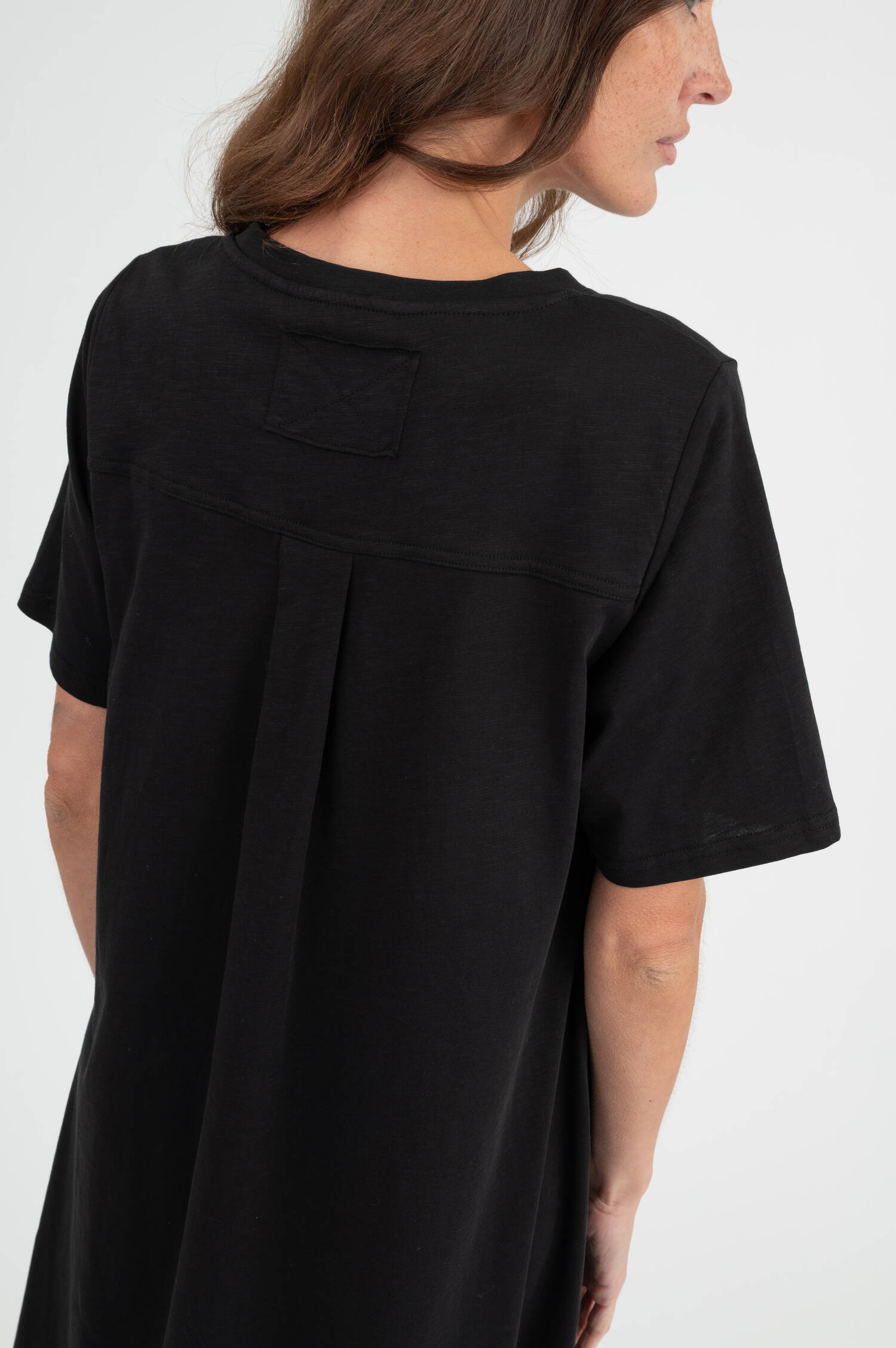 Kleid aus Baumwolle in Schwarz meliert
