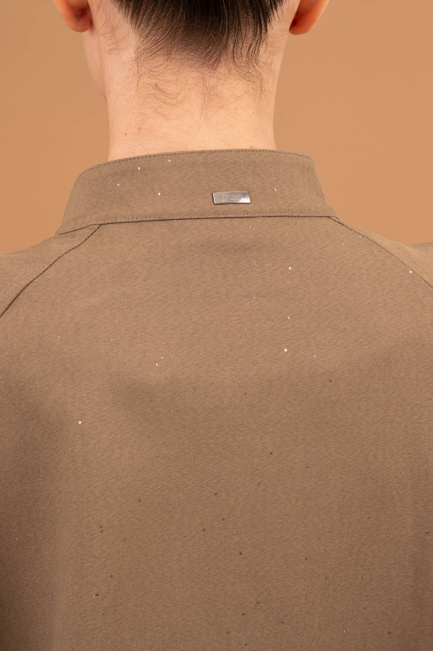 Jacke mit Mini Pailletten in Visonebraun