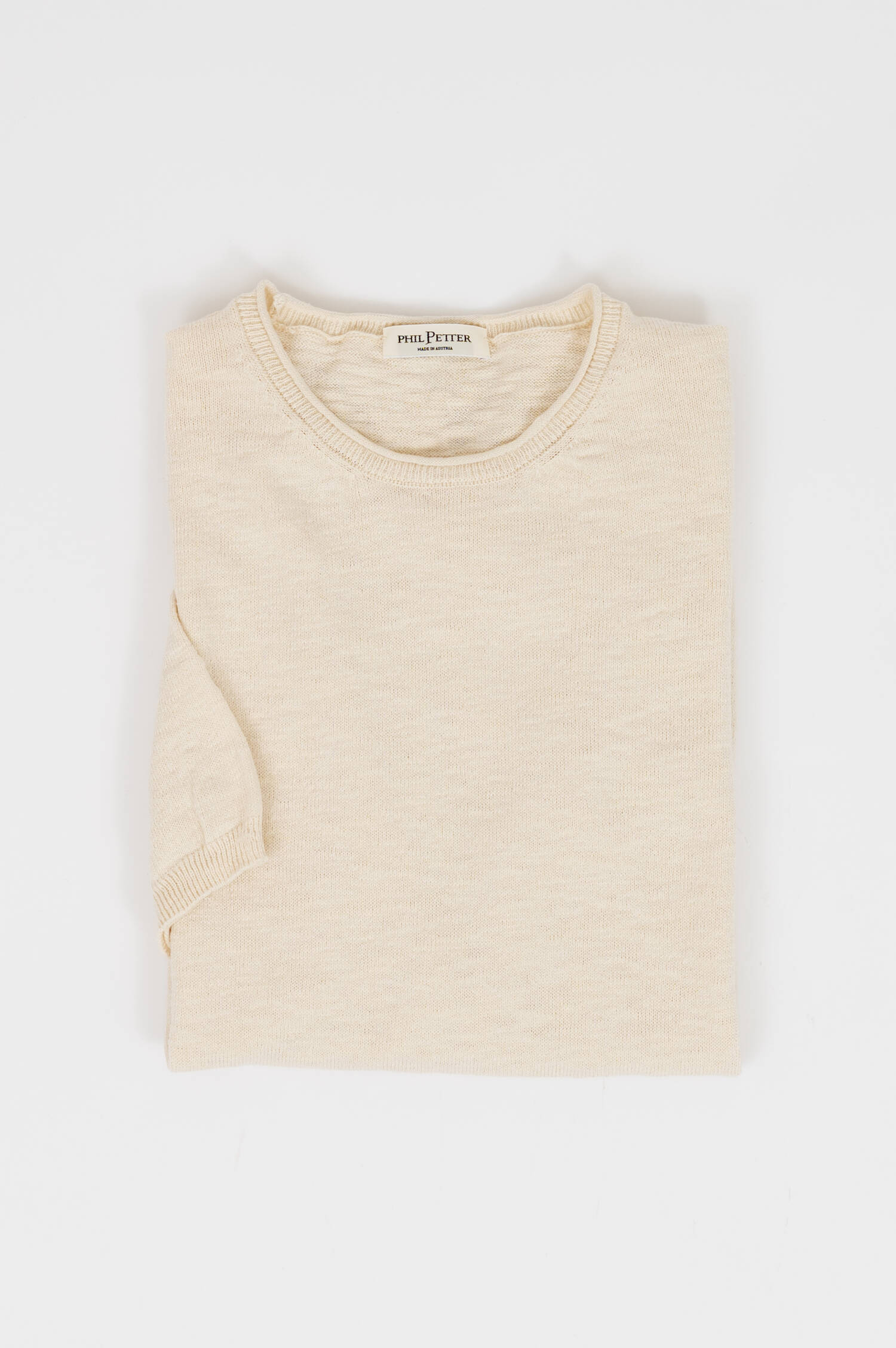 Strick T-Shirt in Natur